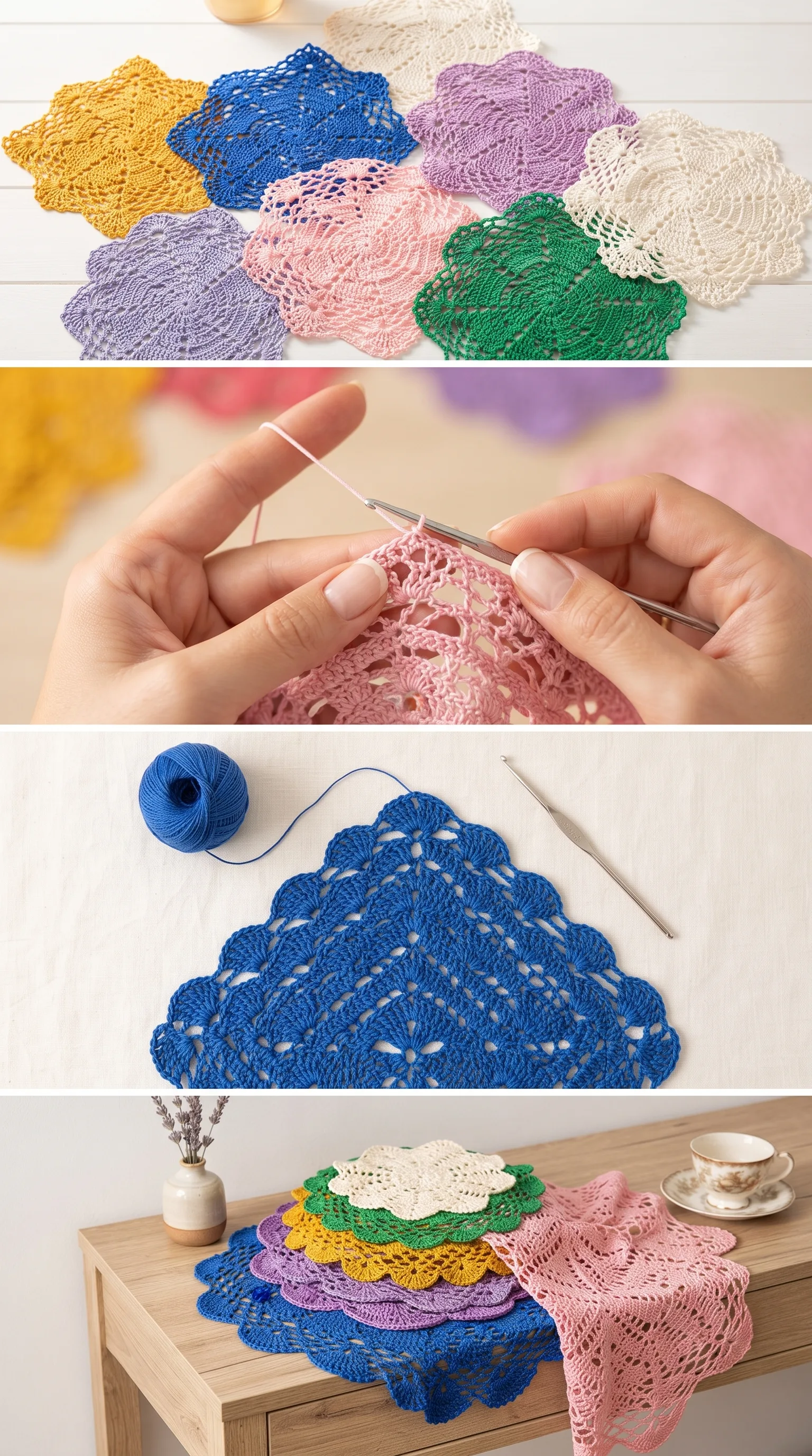 Crochet Colorful Doilies: A Vibrant Handmade Collection pattern