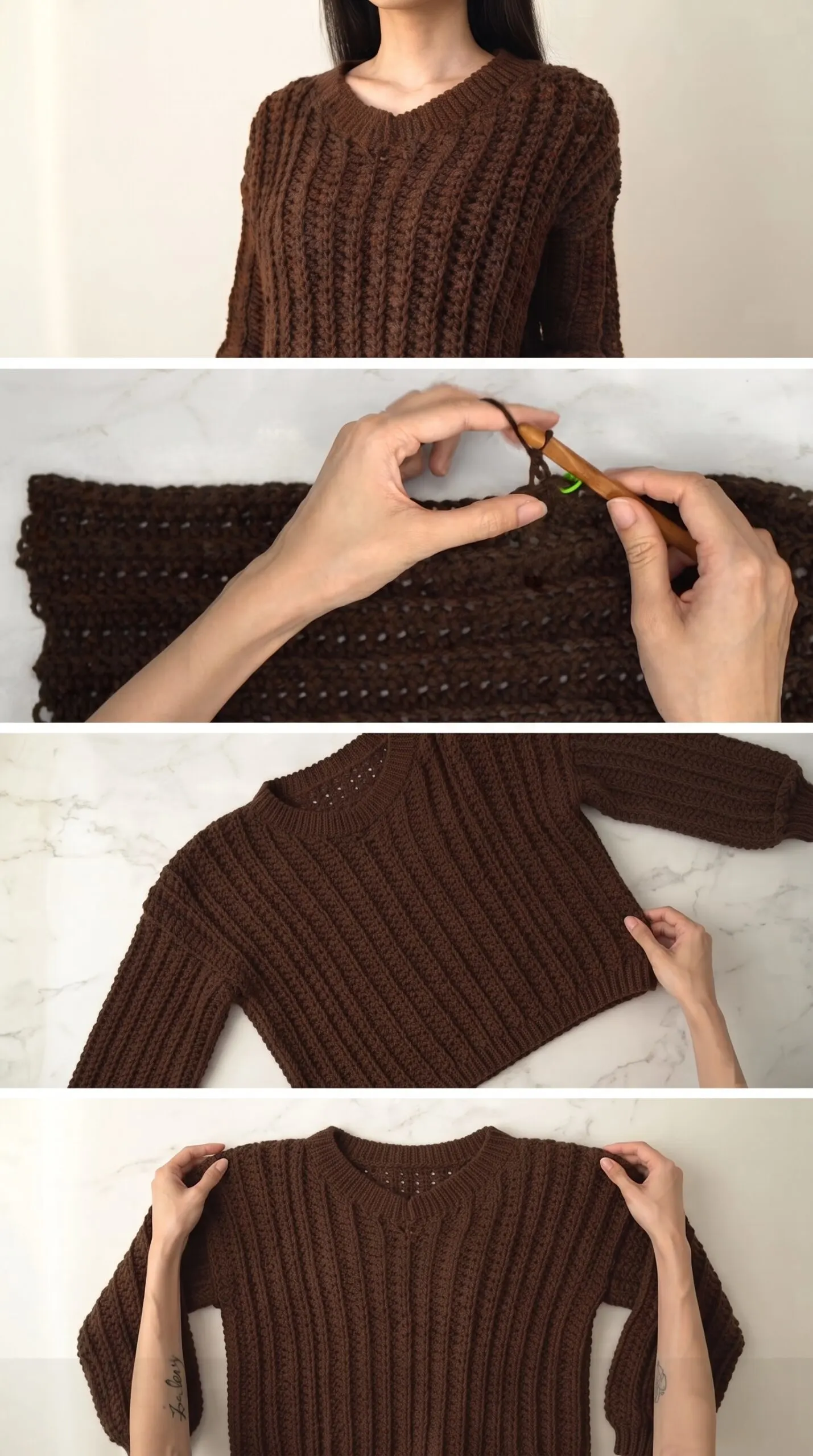 Crochet Comfy V-Neck Sweater: A Warm Cozy Classic pattern