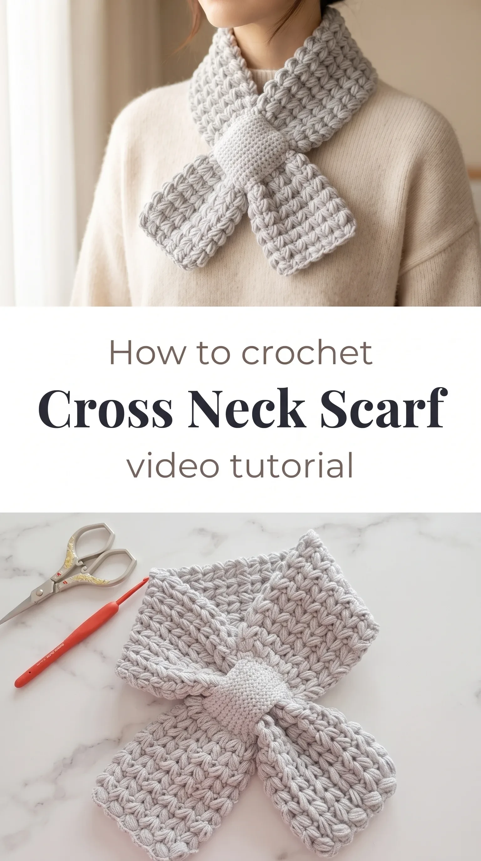 Crochet Cross Neck Scarf: A Chic and Warming Essential