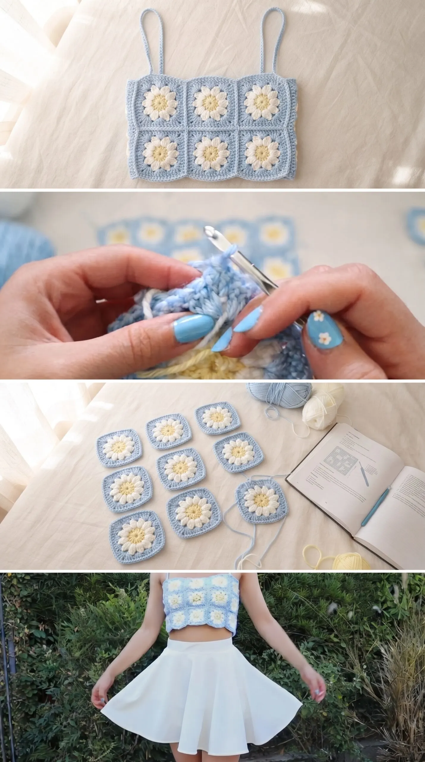Crochet Daisy Granny Square Top: A Charming Summer Staple pattern