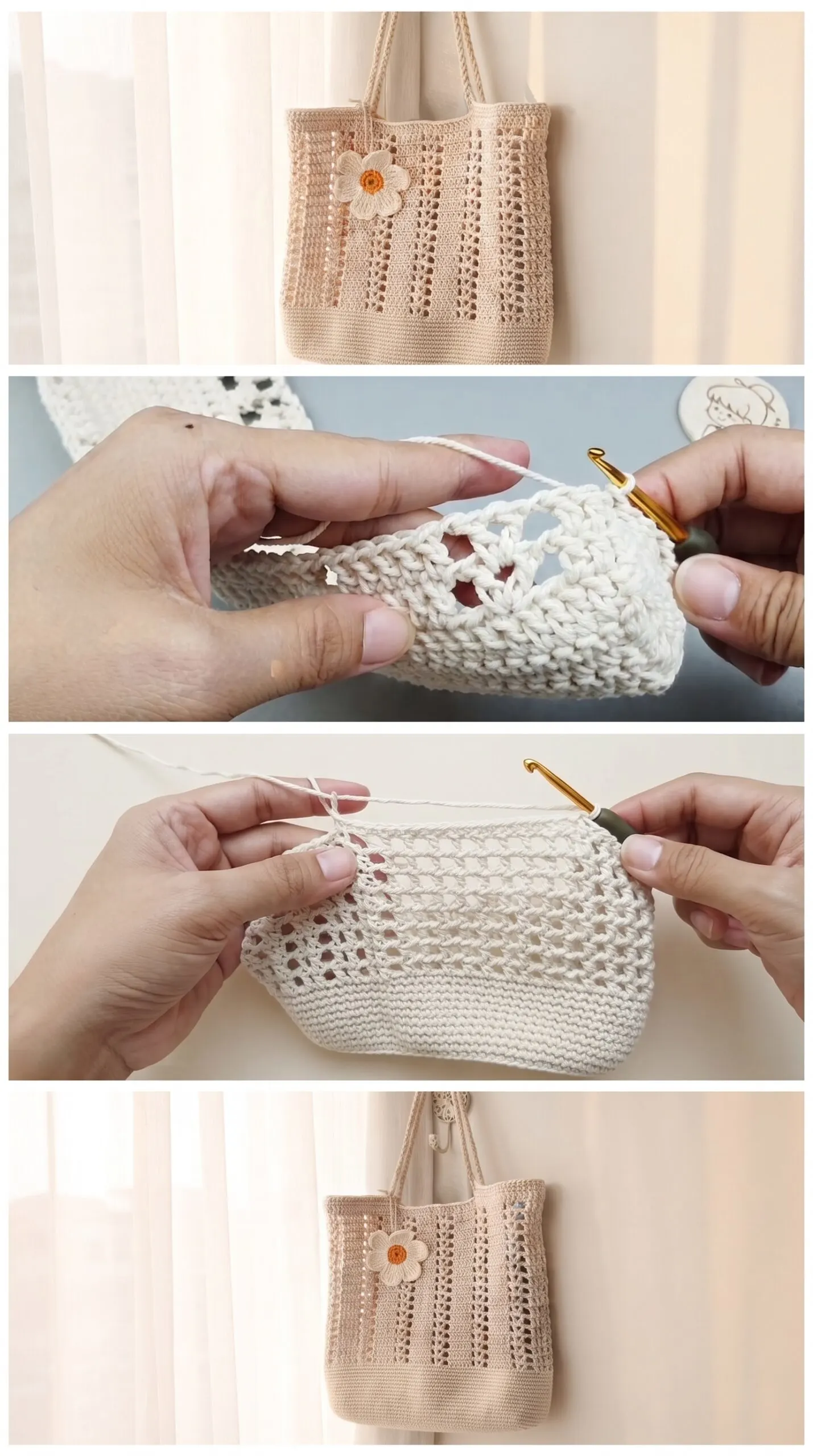 Crochet Daisy Tote Bag: A Charming Floral Accessory pattern