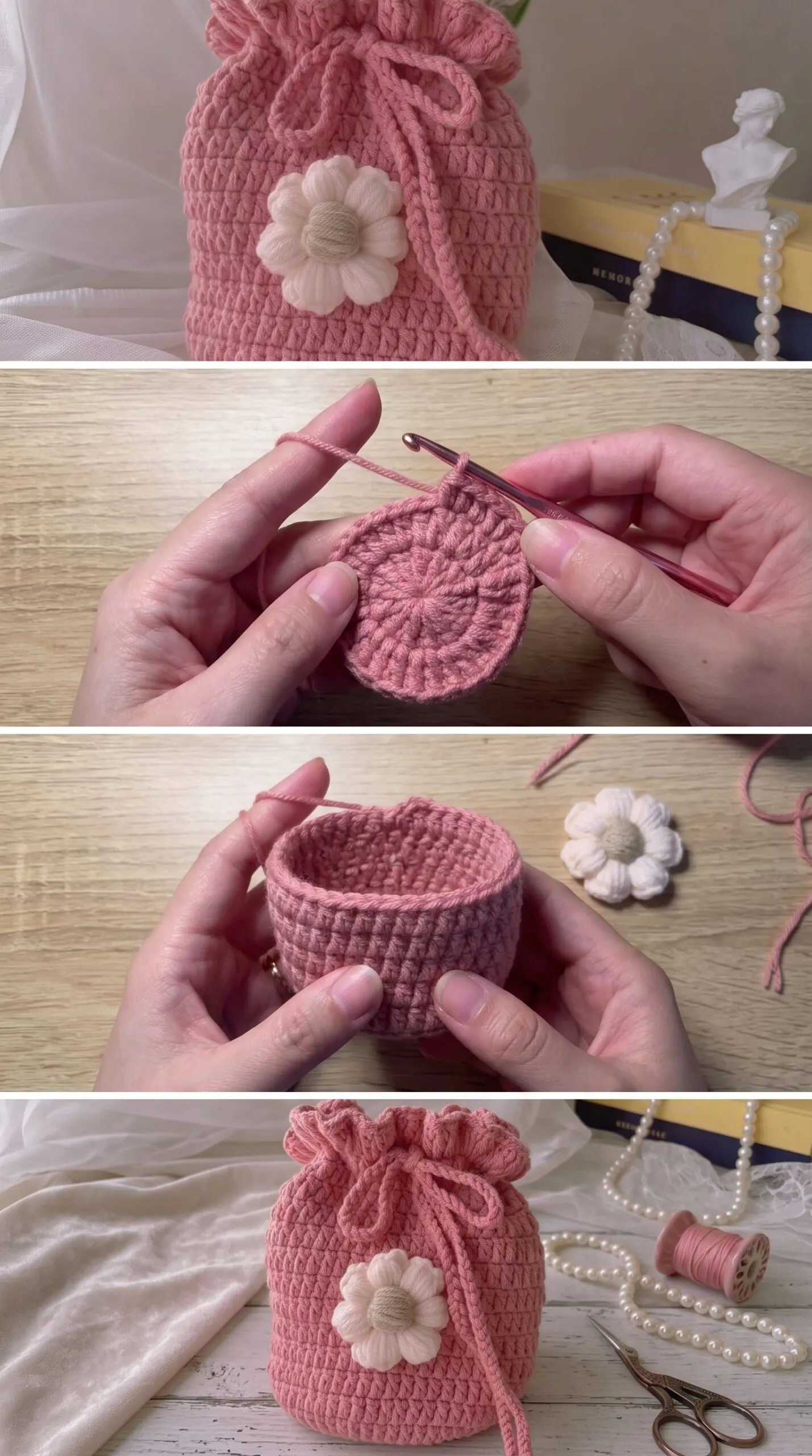 Crochet Drawstring Pouch: A Charming Everyday Accessory pattern