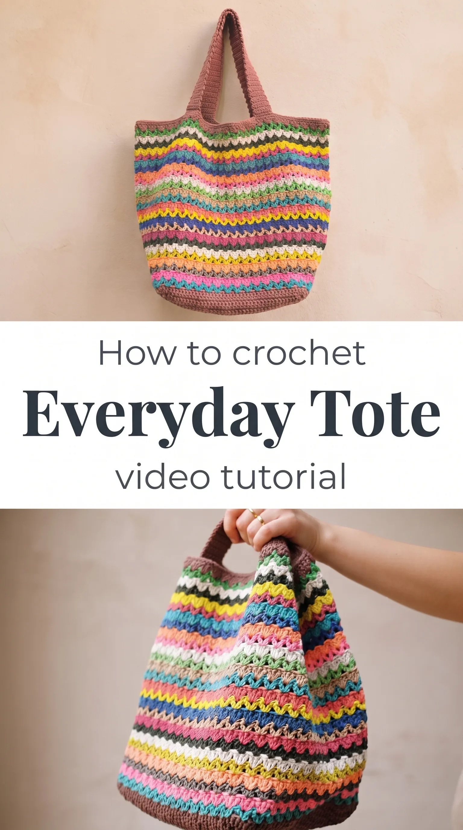 Crochet Everyday Tote: A Bold and Colorful Essential