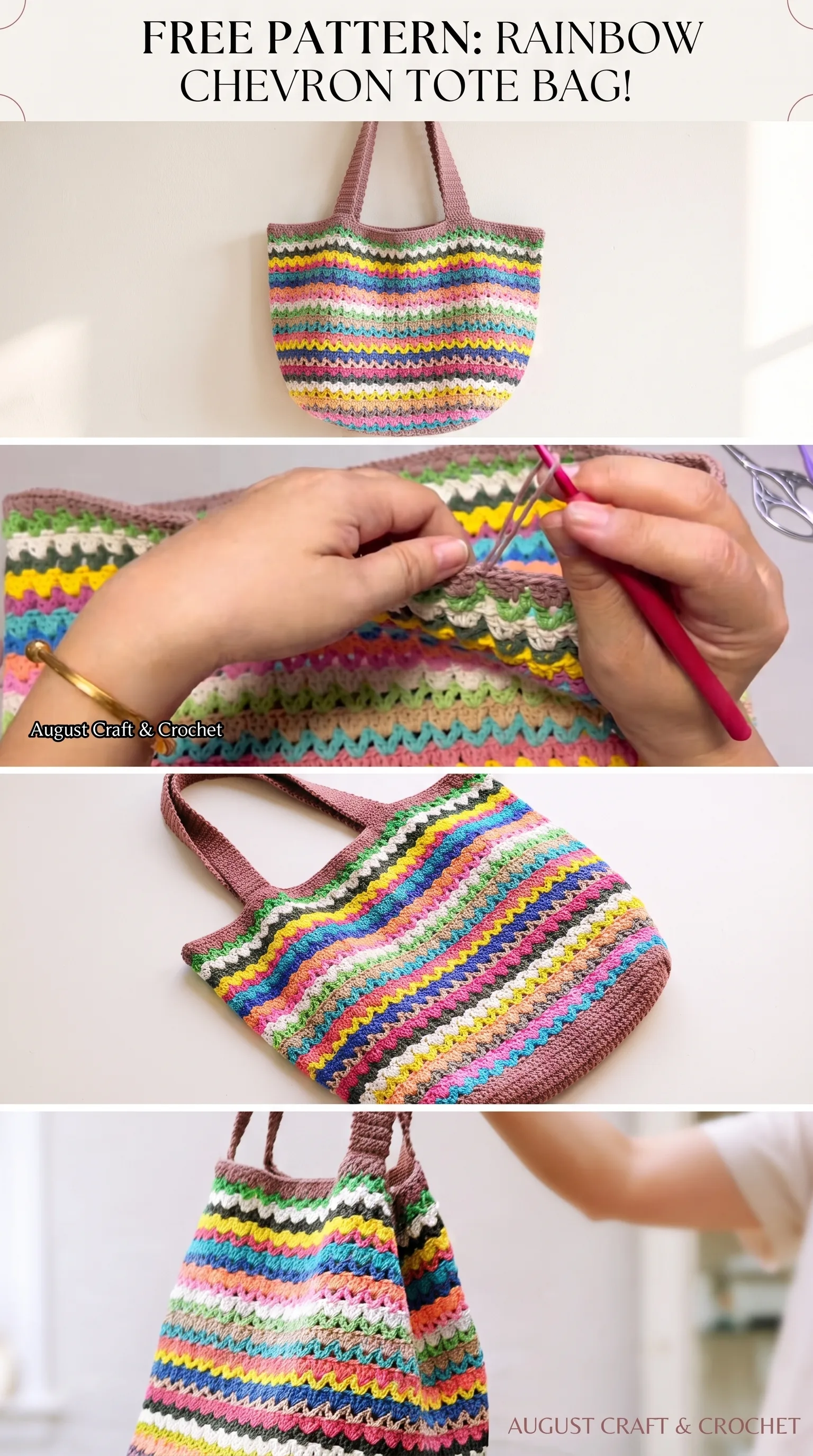 Crochet Everyday Tote: A Bold and Colorful Essential pattern