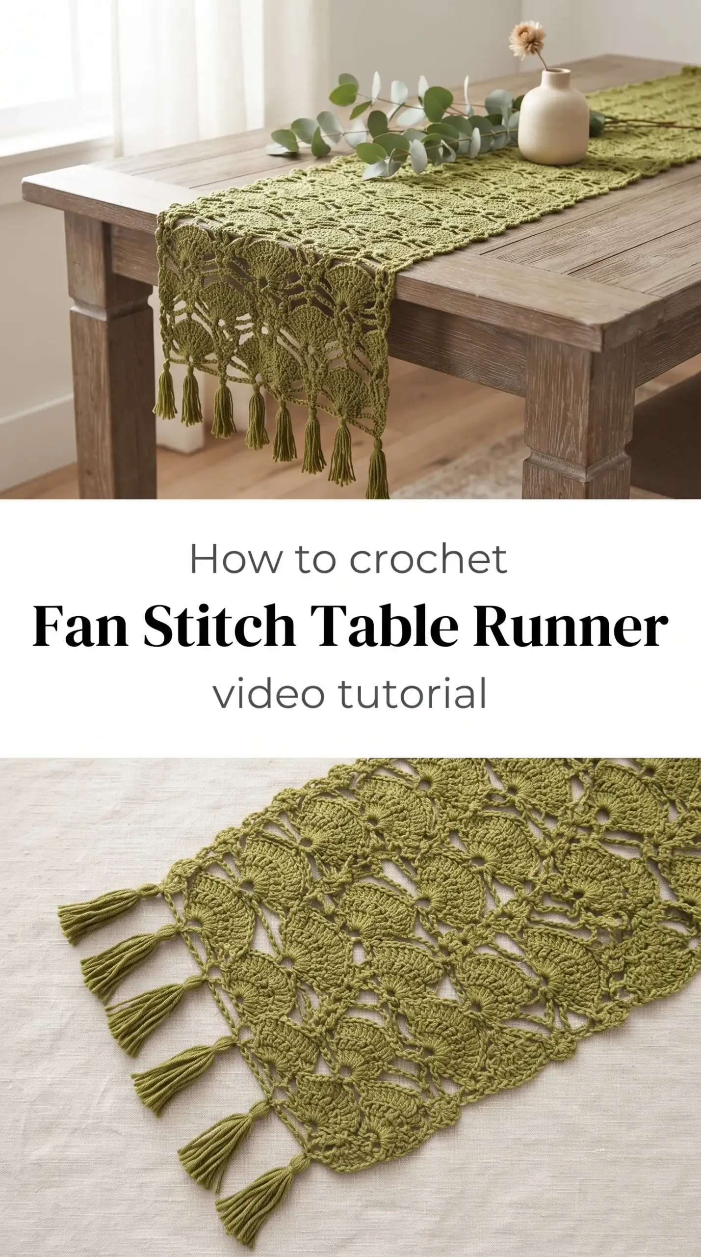 Crochet Fan Stitch Table Runner: A Timeless Home Accent