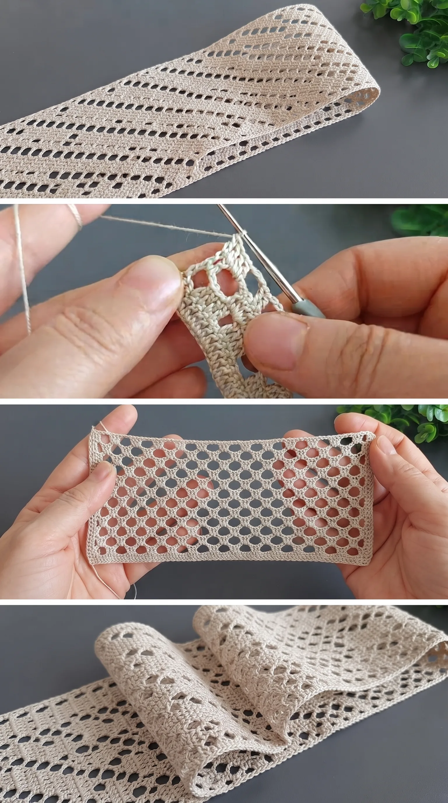 Crochet Filet Lace Band: A Timeless Delicate Accent pattern