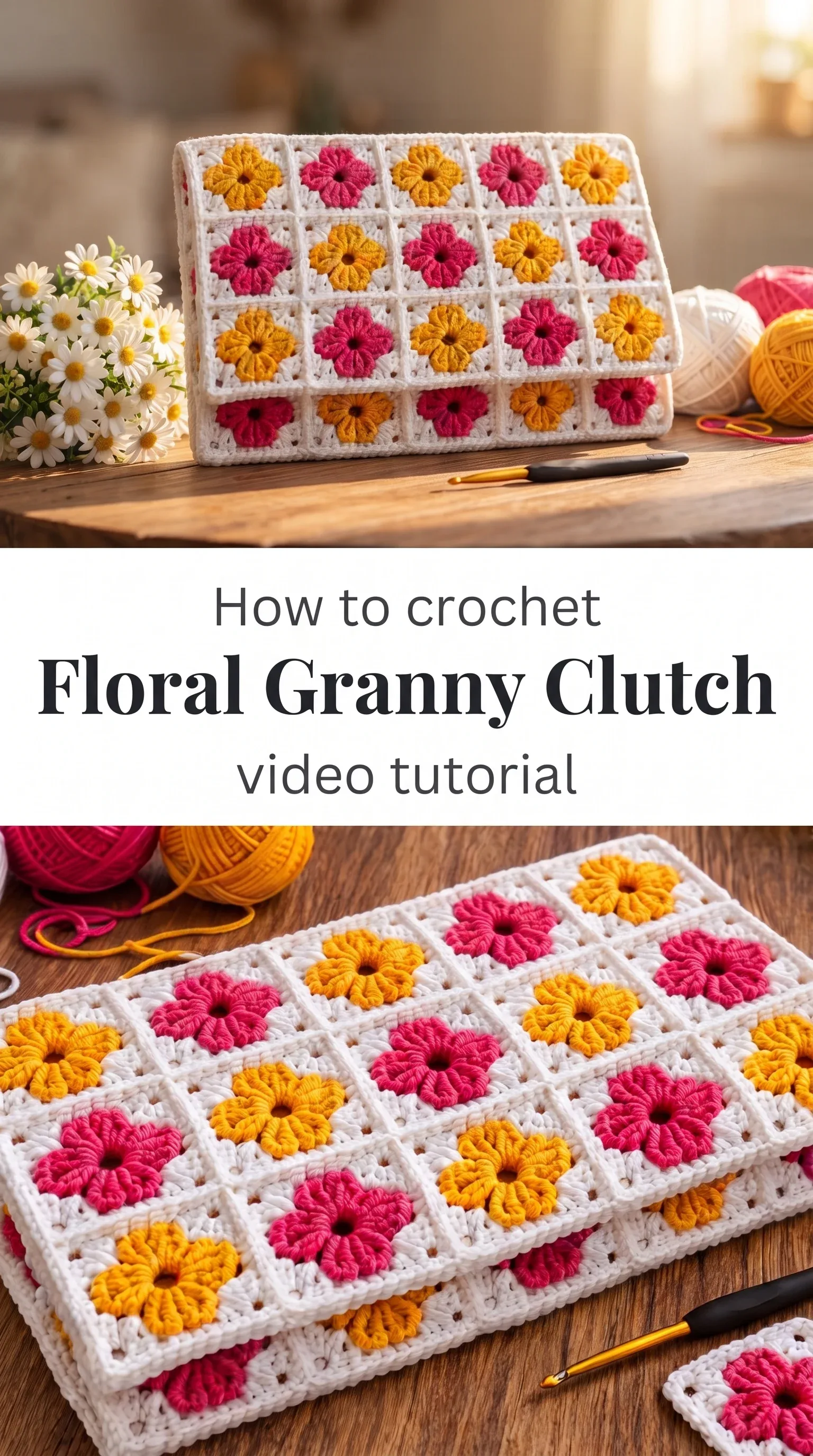 Crochet Floral Granny Clutch: A Vibrant Timeless Treasure