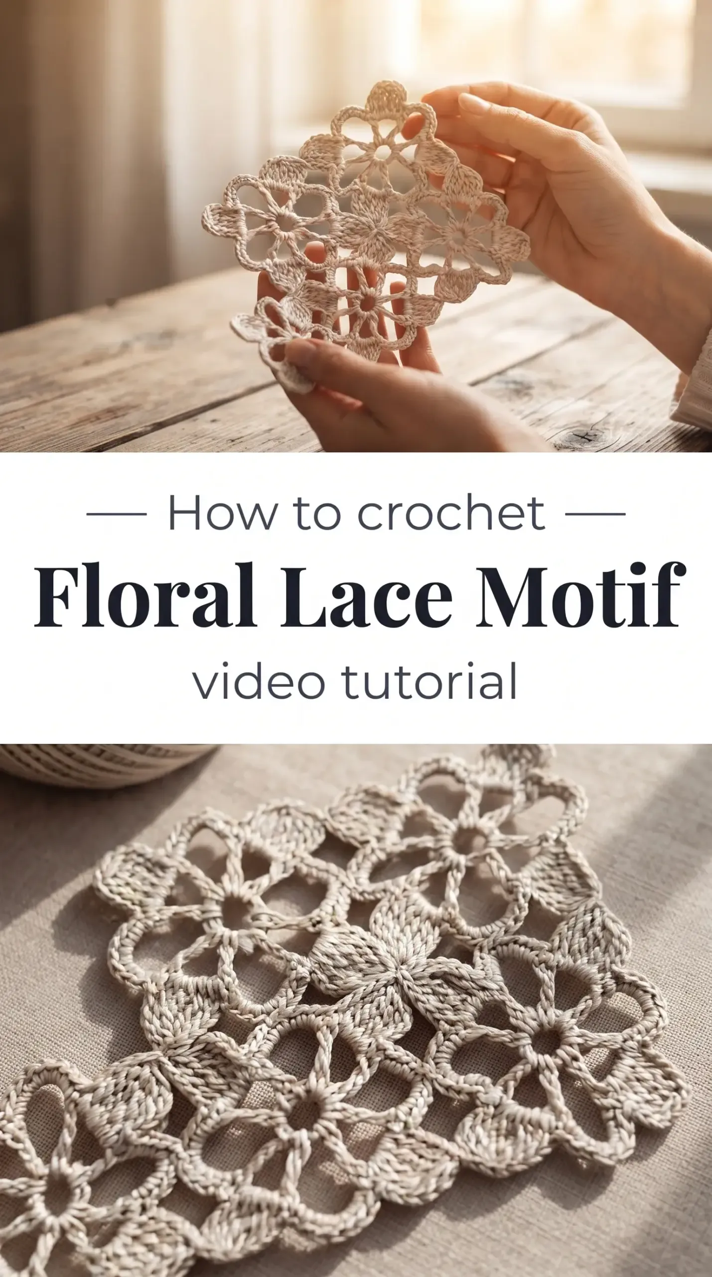 Crochet Floral Lace Motif: A Delicate Timeless Accent