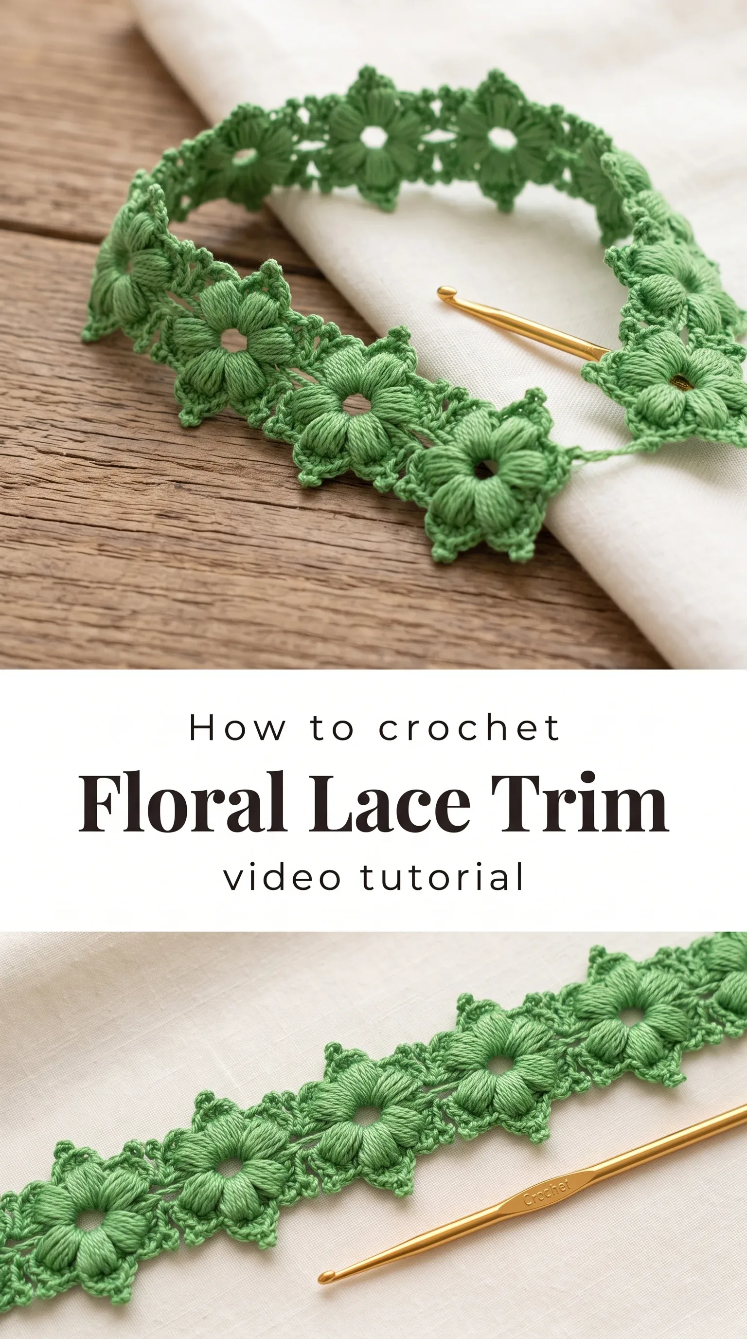 Crochet Floral Lace Trim: A Delicate Botanical Accent