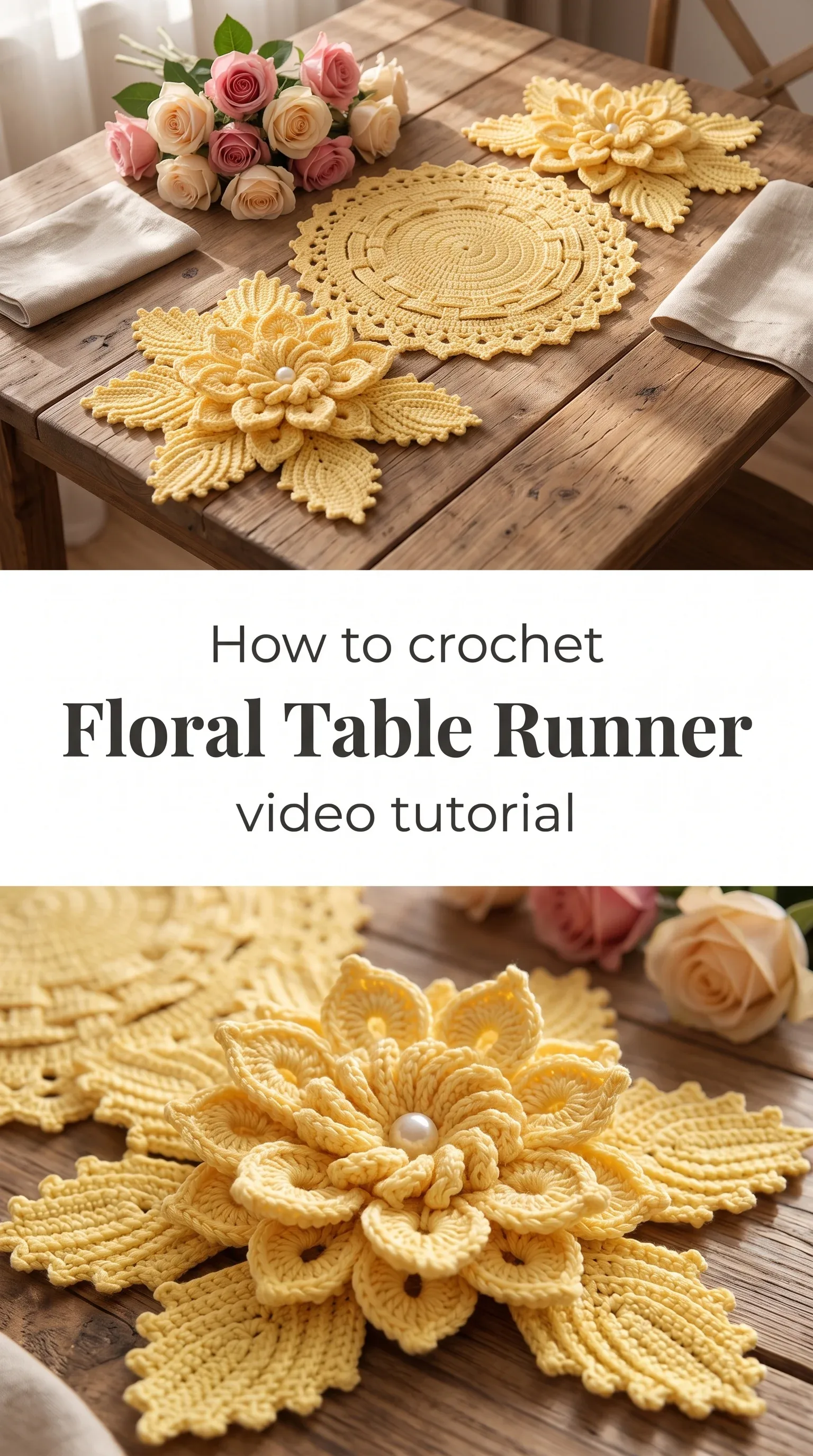Crochet Floral Table Runner: A Timeless Home Accent