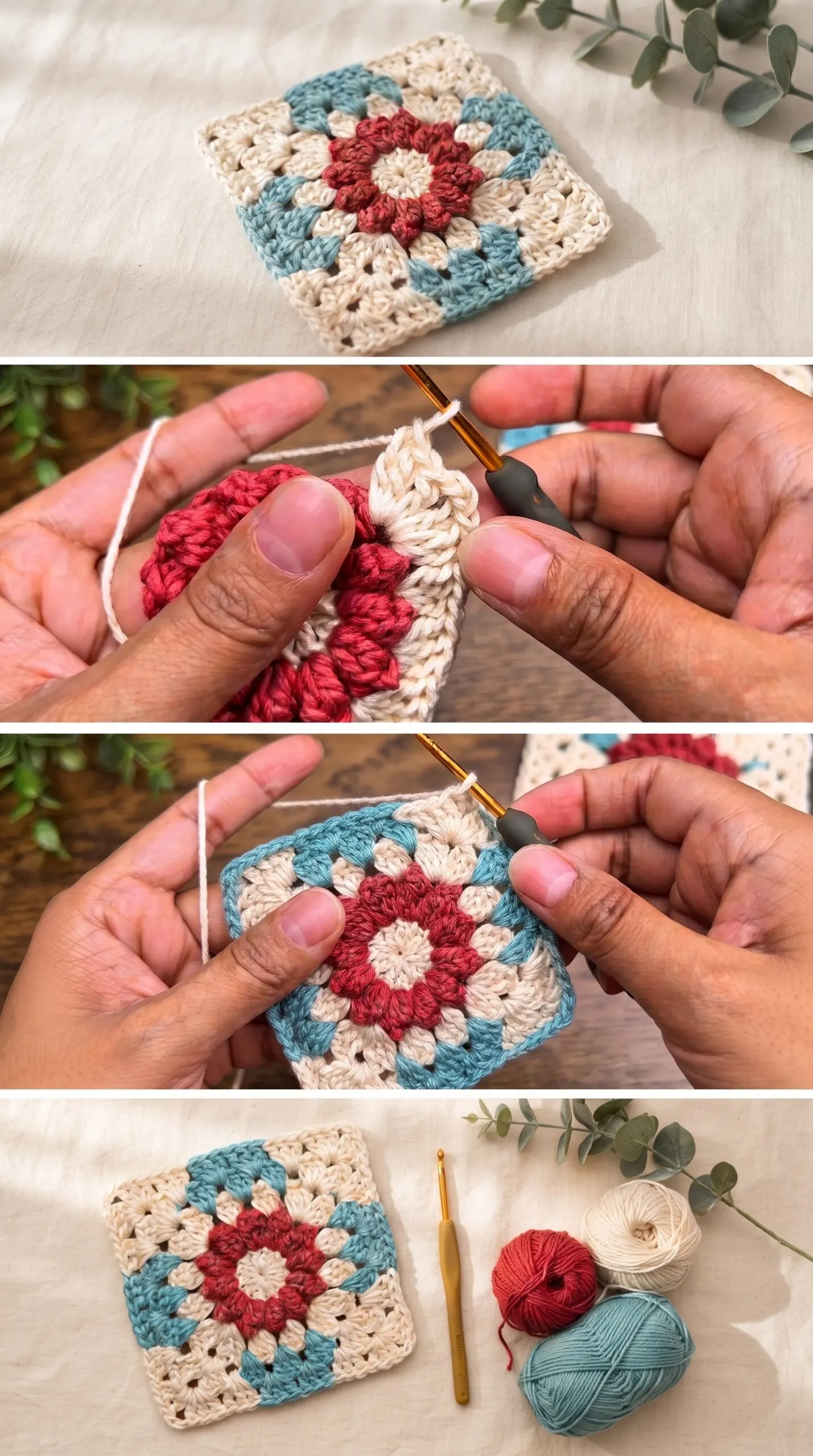 Crochet Flower Granny Square: A Timeless Vintage Charmer pattern
