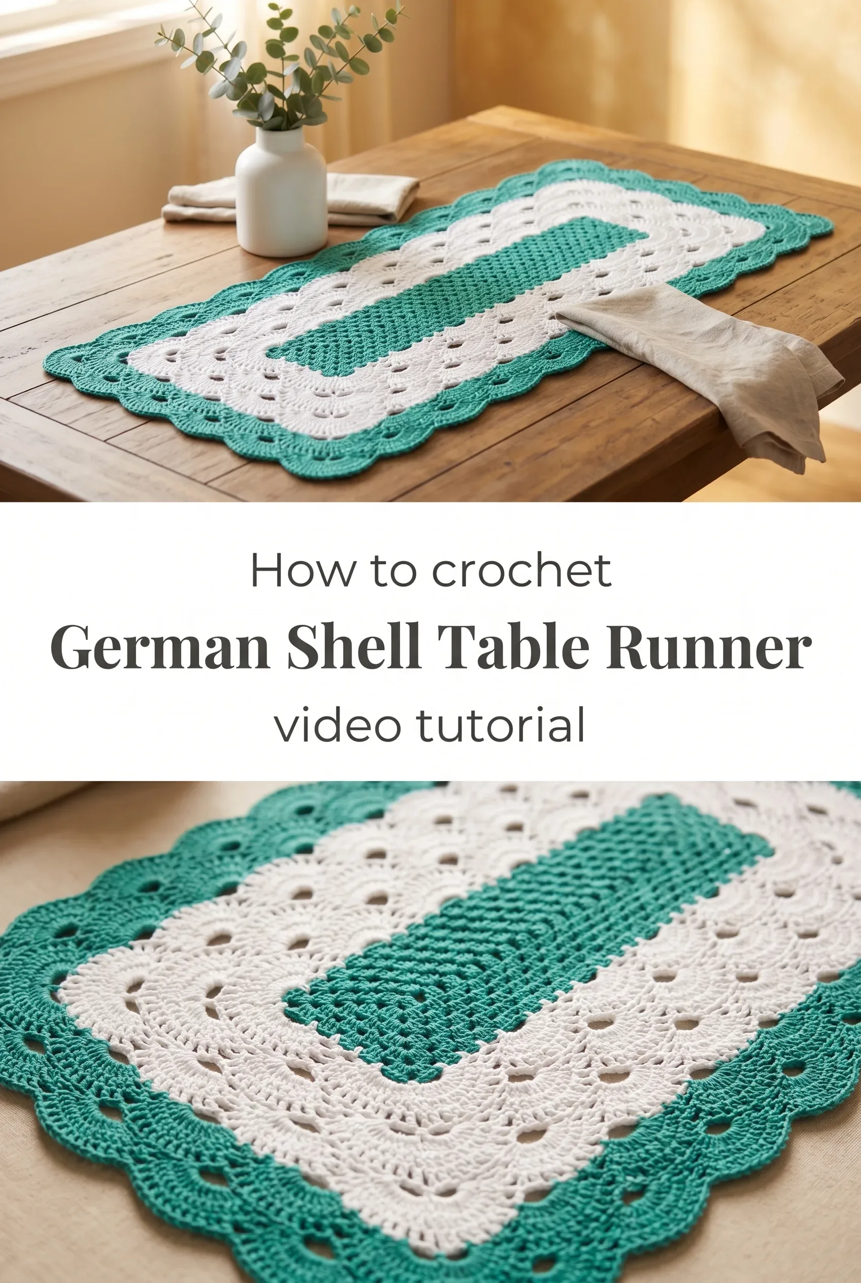 Crochet German Shell Table Runner: An Elegant Dining Essential
