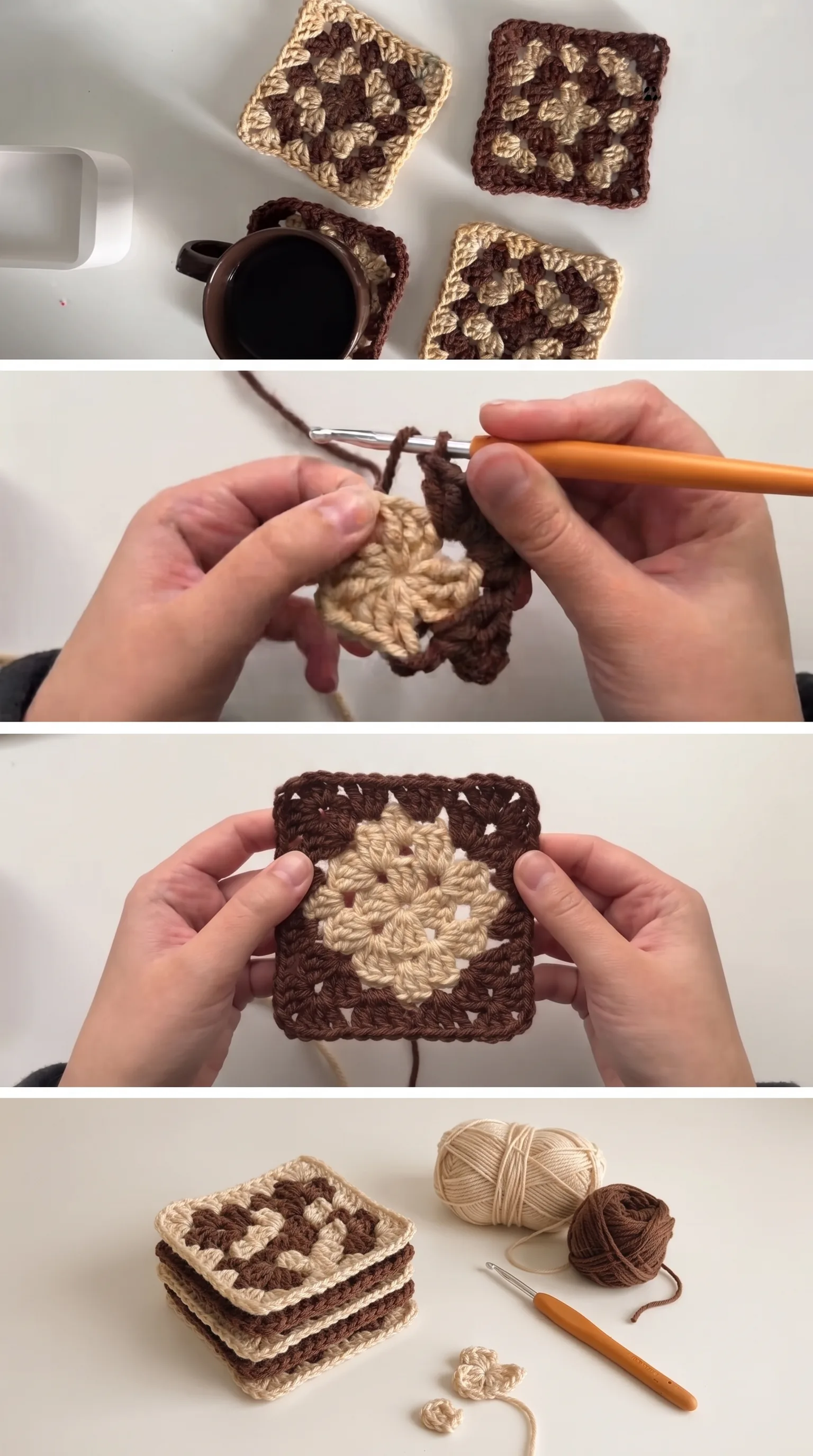Crochet Granny Square Coasters: A Charming Handmade Gift pattern