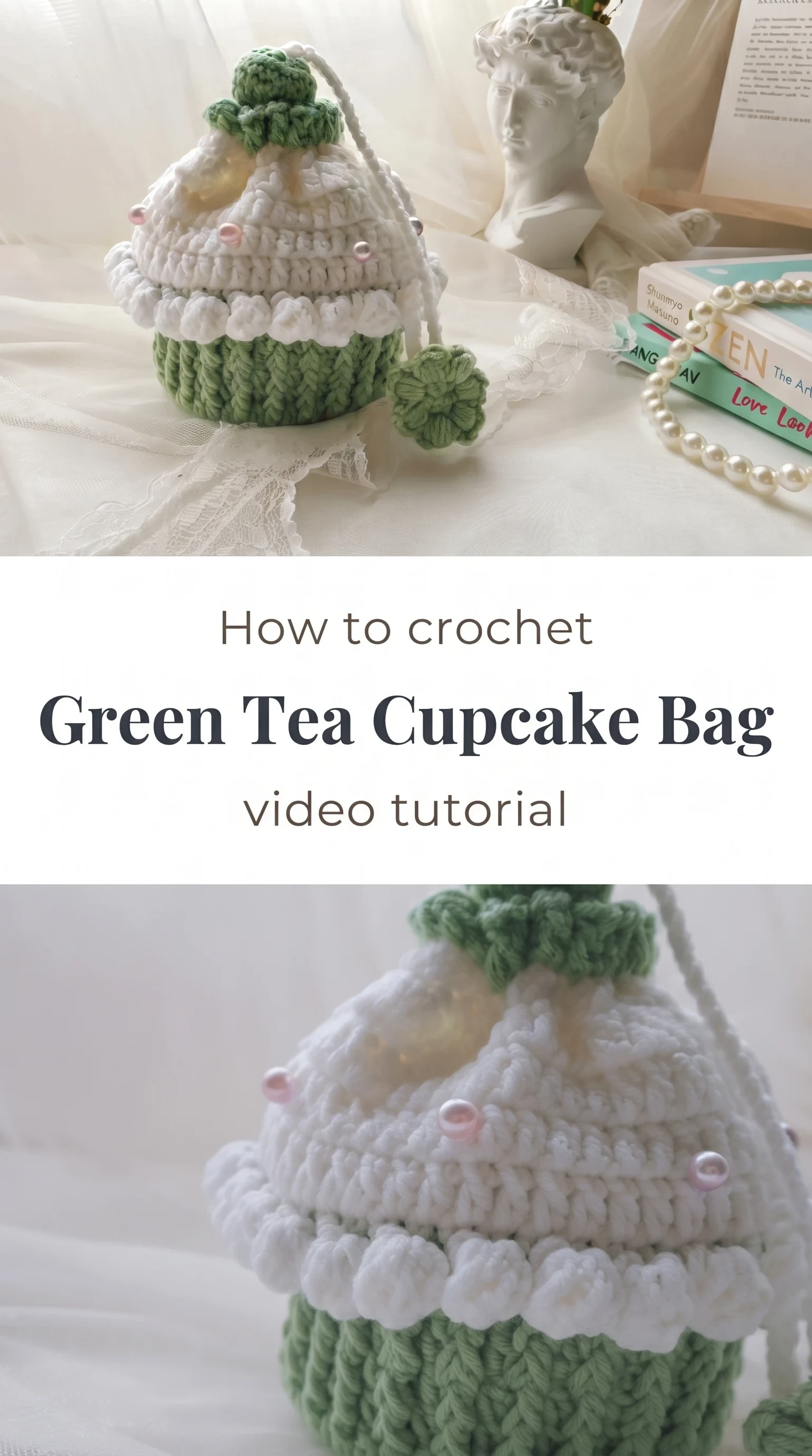 Crochet Green Tea Cupcake Bag: A Charming Whimsical Tote