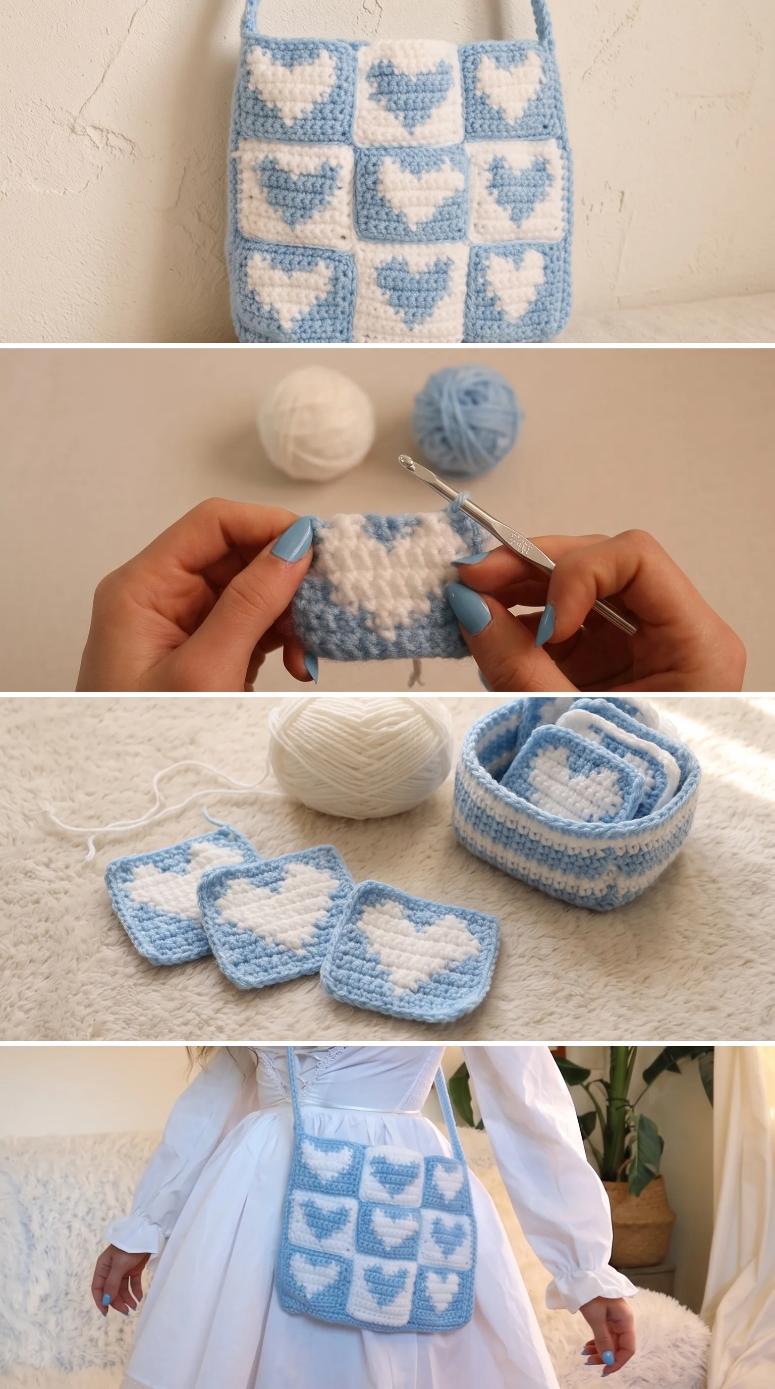 Crochet Heart Bag: A Sweet and Charming Accessory pattern
