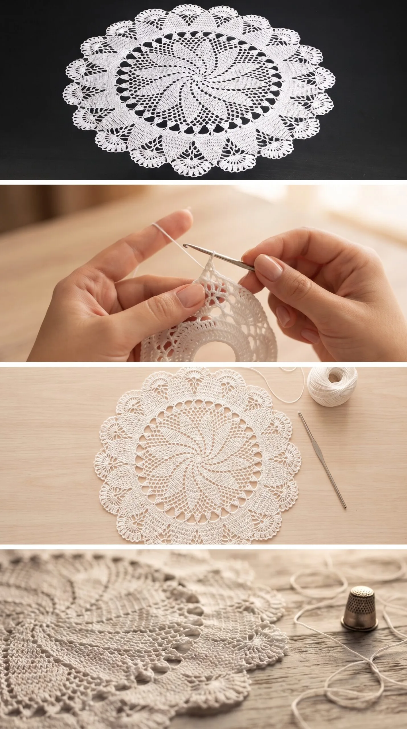 Crochet Lace Doily Mat: A Delicate Timeless Accent pattern