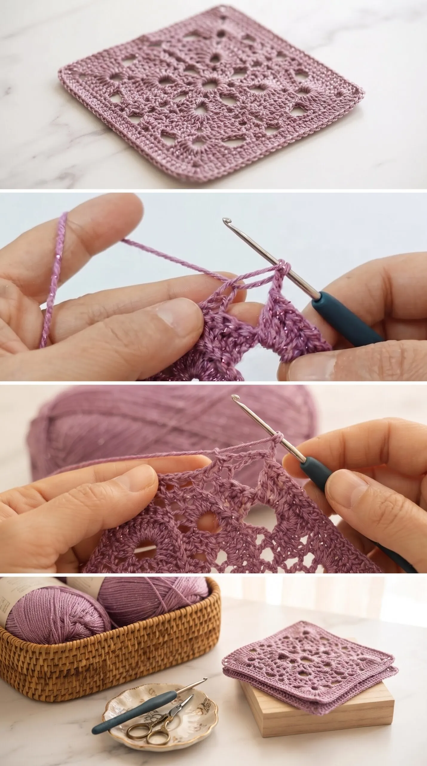 Crochet Lace Stitch Square: A Timeless Versatile Classic pattern
