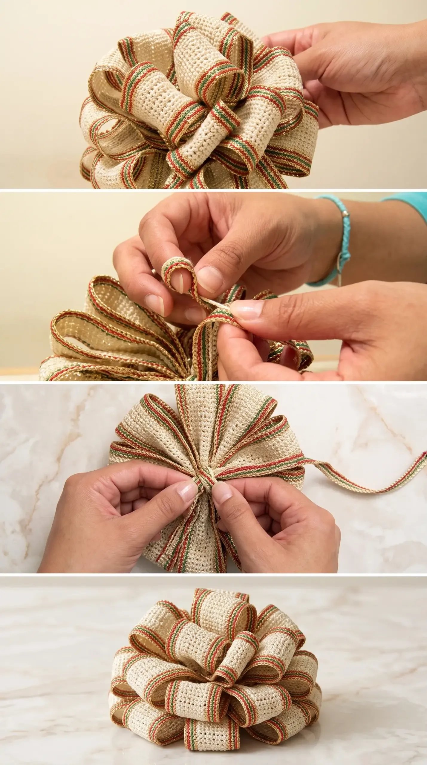 Crochet Layered Bow: A Festive and Charming Accent pattern