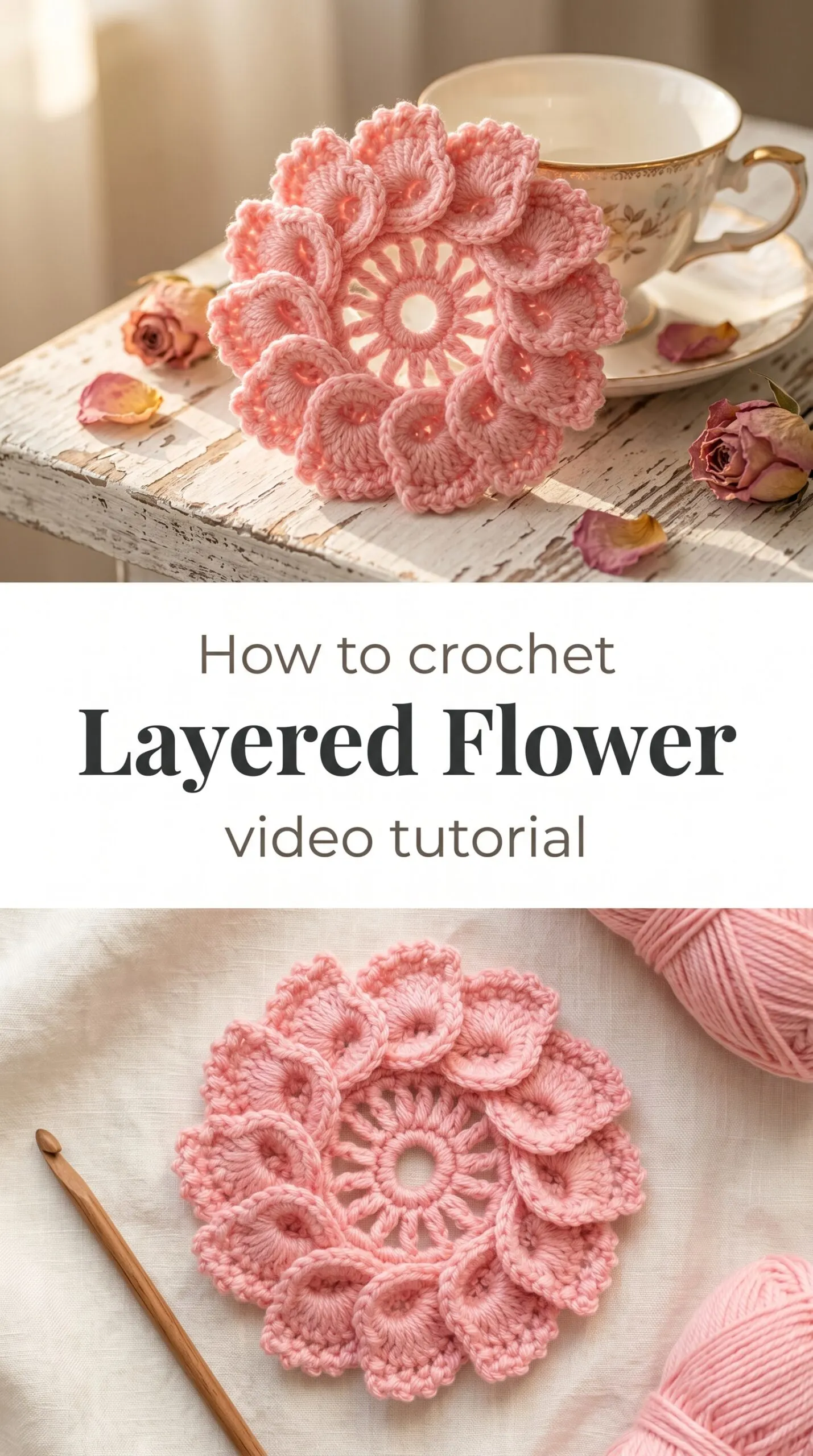 Crochet Layered Flower: A Delicate Floral Masterpiece