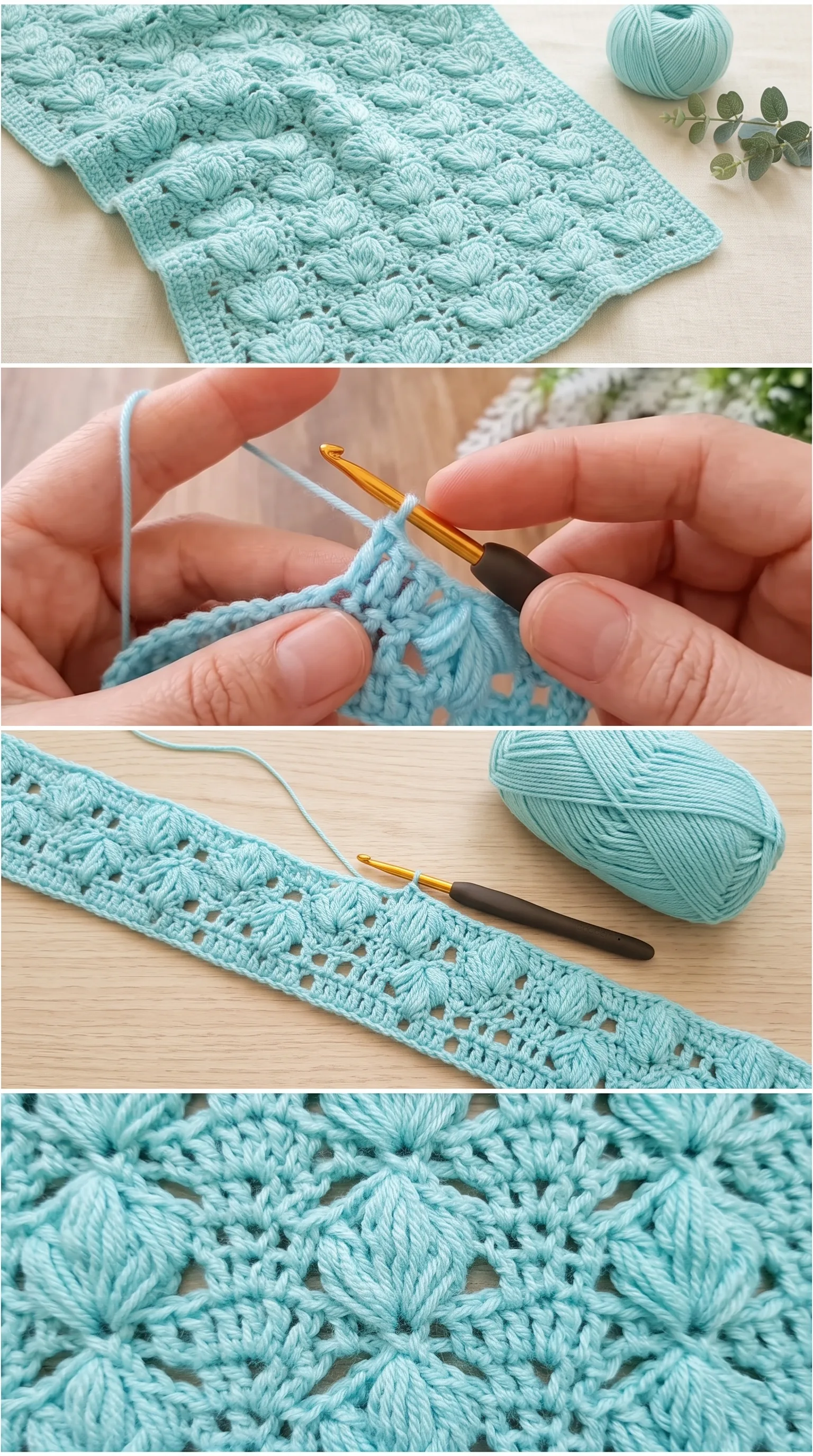 Crochet Leaf Stitch Blanket: A Delicate Heirloom Treasure pattern