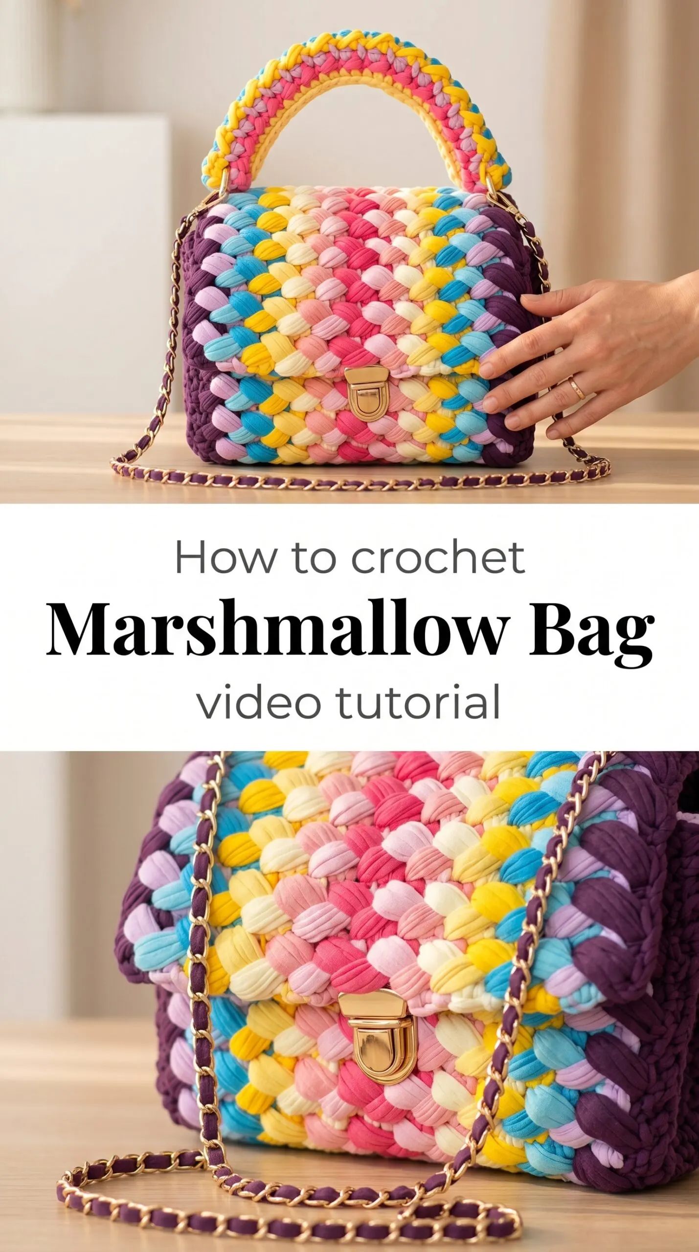Crochet Marshmallow Bag: A Colorful Statement Piece