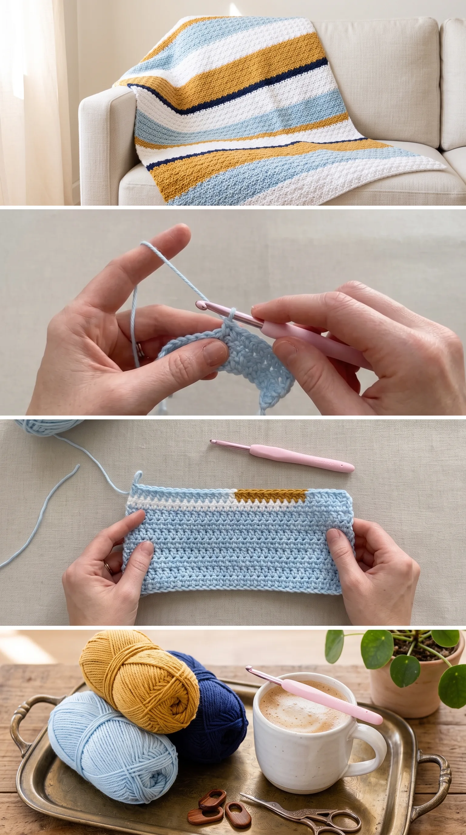 Crochet Mixed Stitch Blanket: A Modern Cozy Classic pattern