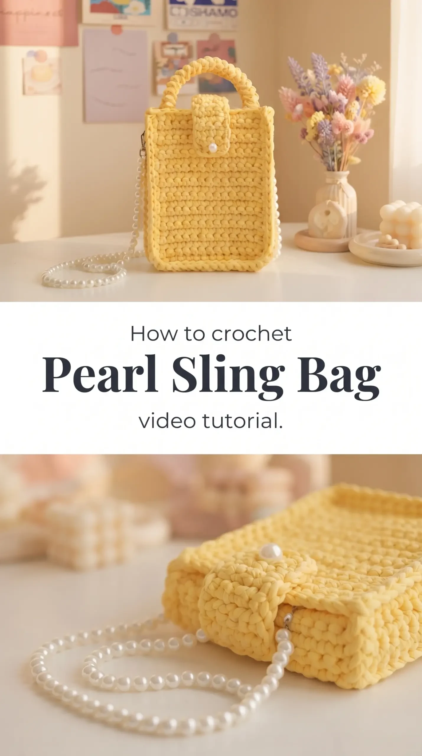 Crochet Pearl Sling Bag: A Chic and Charming Accessory