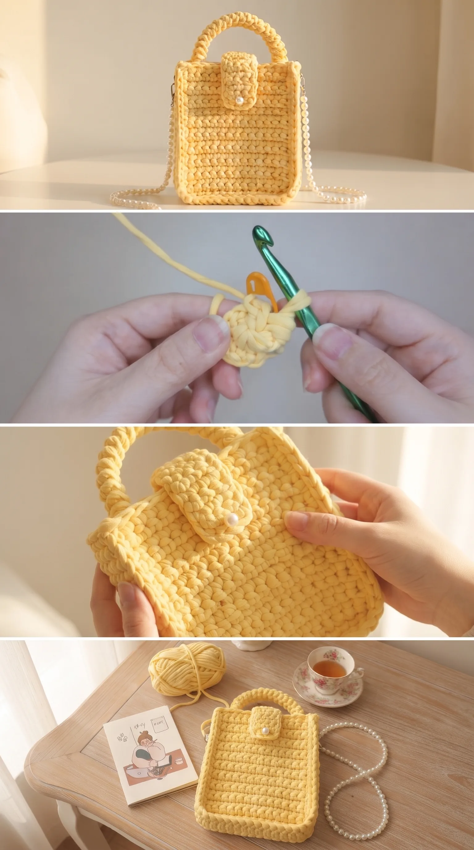 Crochet Pearl Sling Bag: A Chic and Charming Accessory pattern