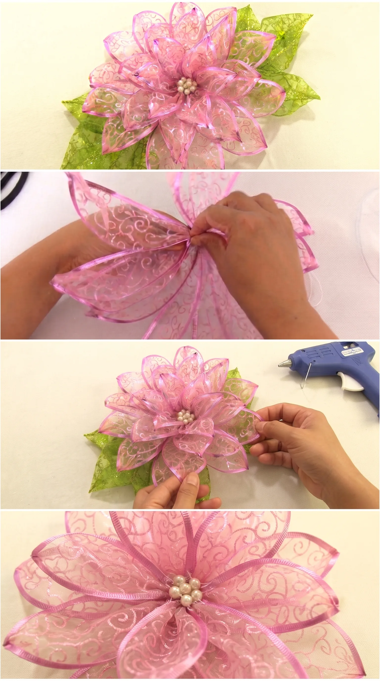 Crochet Poinsettia Bow: A Festive Holiday Accent pattern