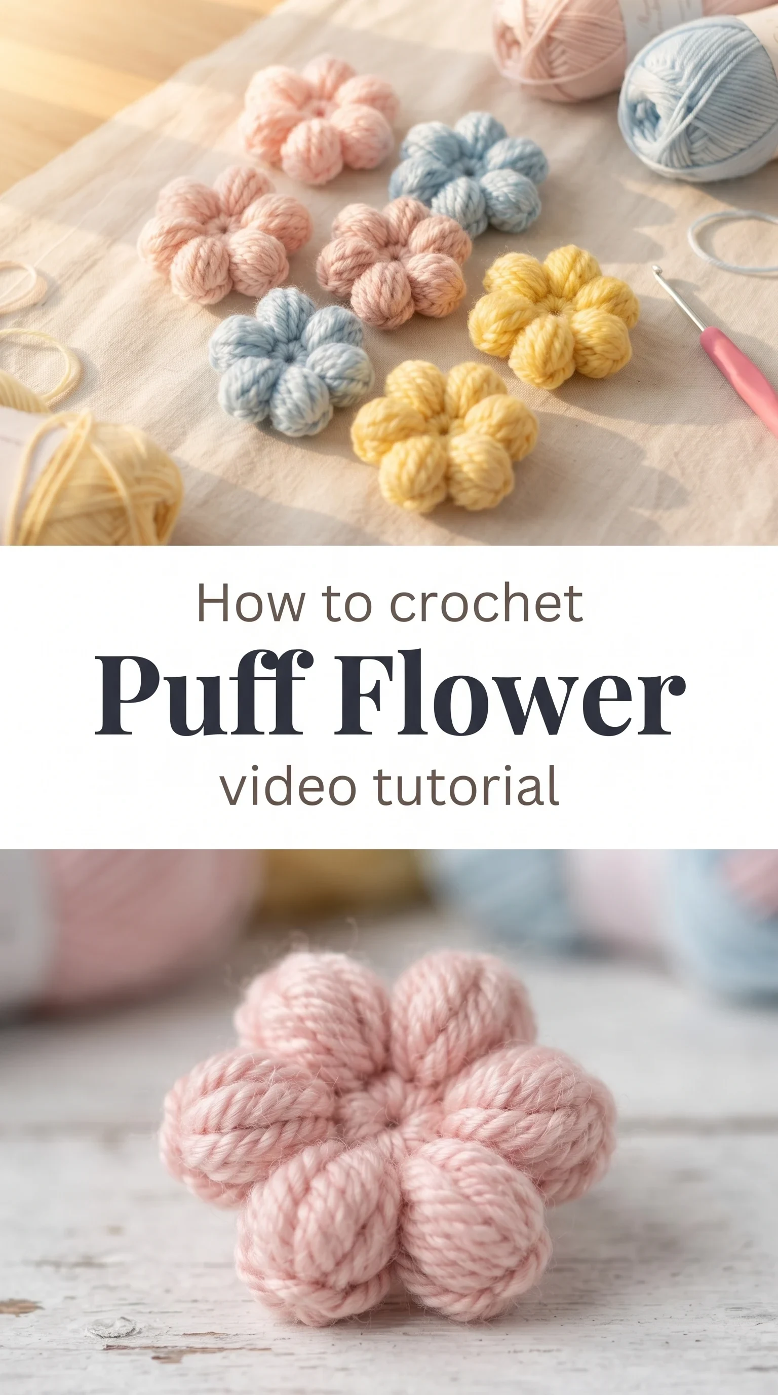 Crochet Puff Flower: A Sweet and Charming Accent