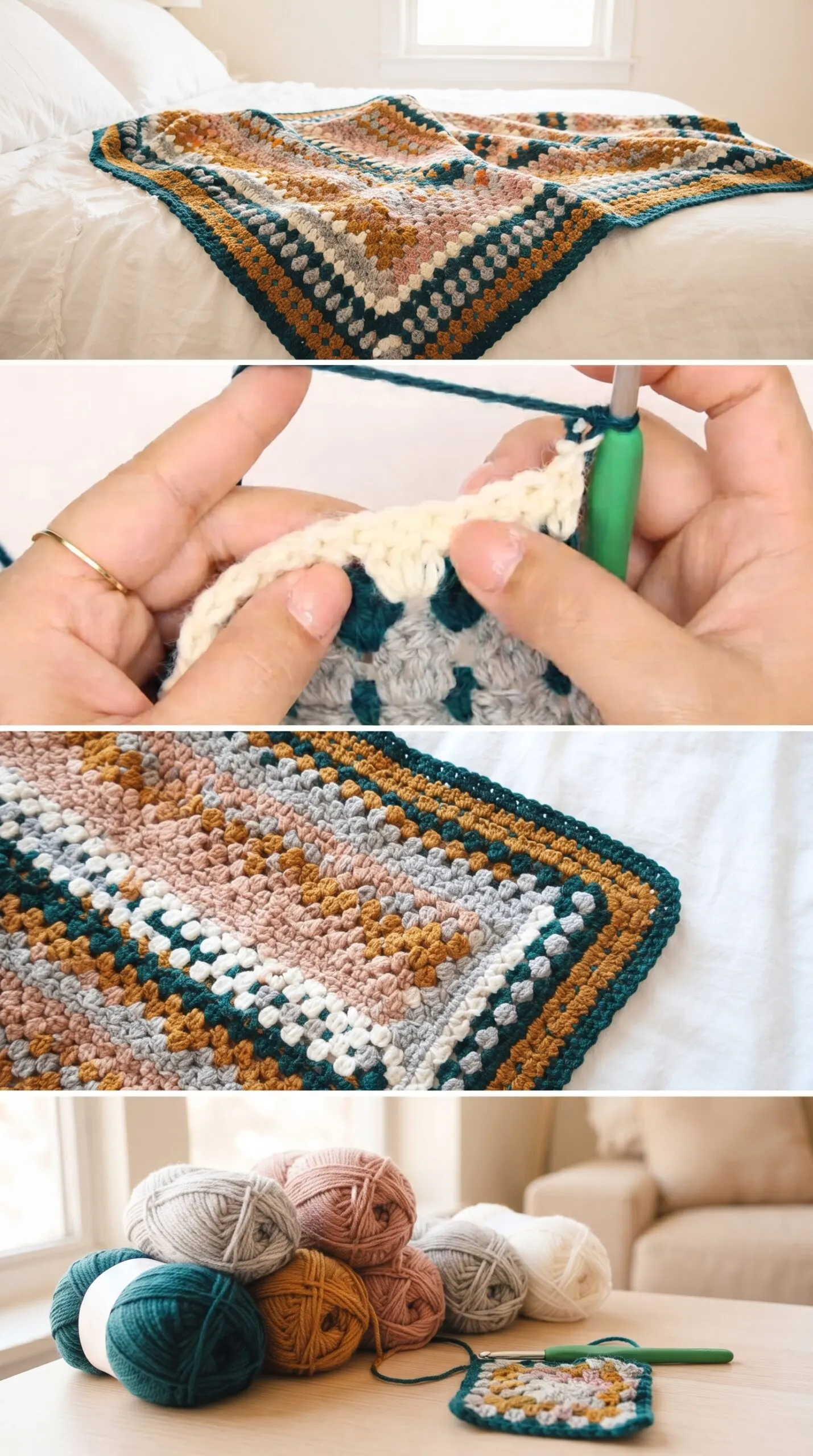 Crochet Riverbed Blanket: A Cozy Textured Treasure pattern