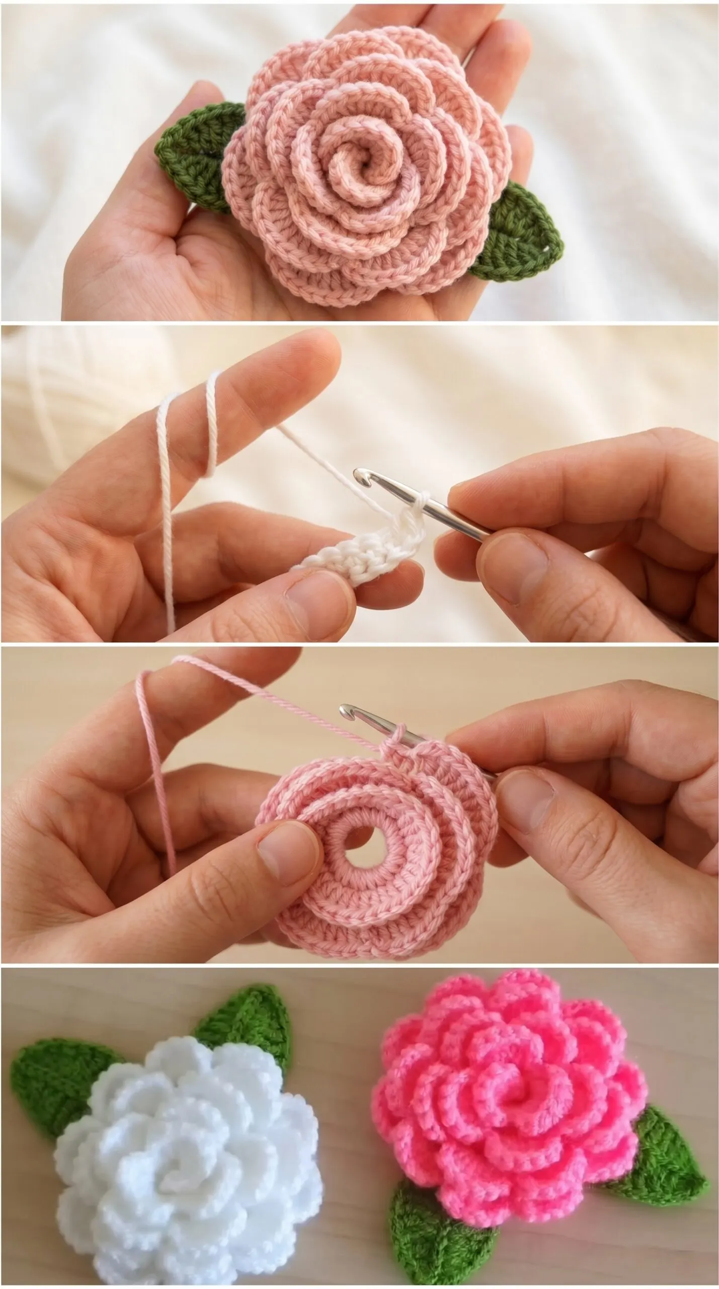 Crochet Rose Embellishment: A Delicate Floral Accent pattern