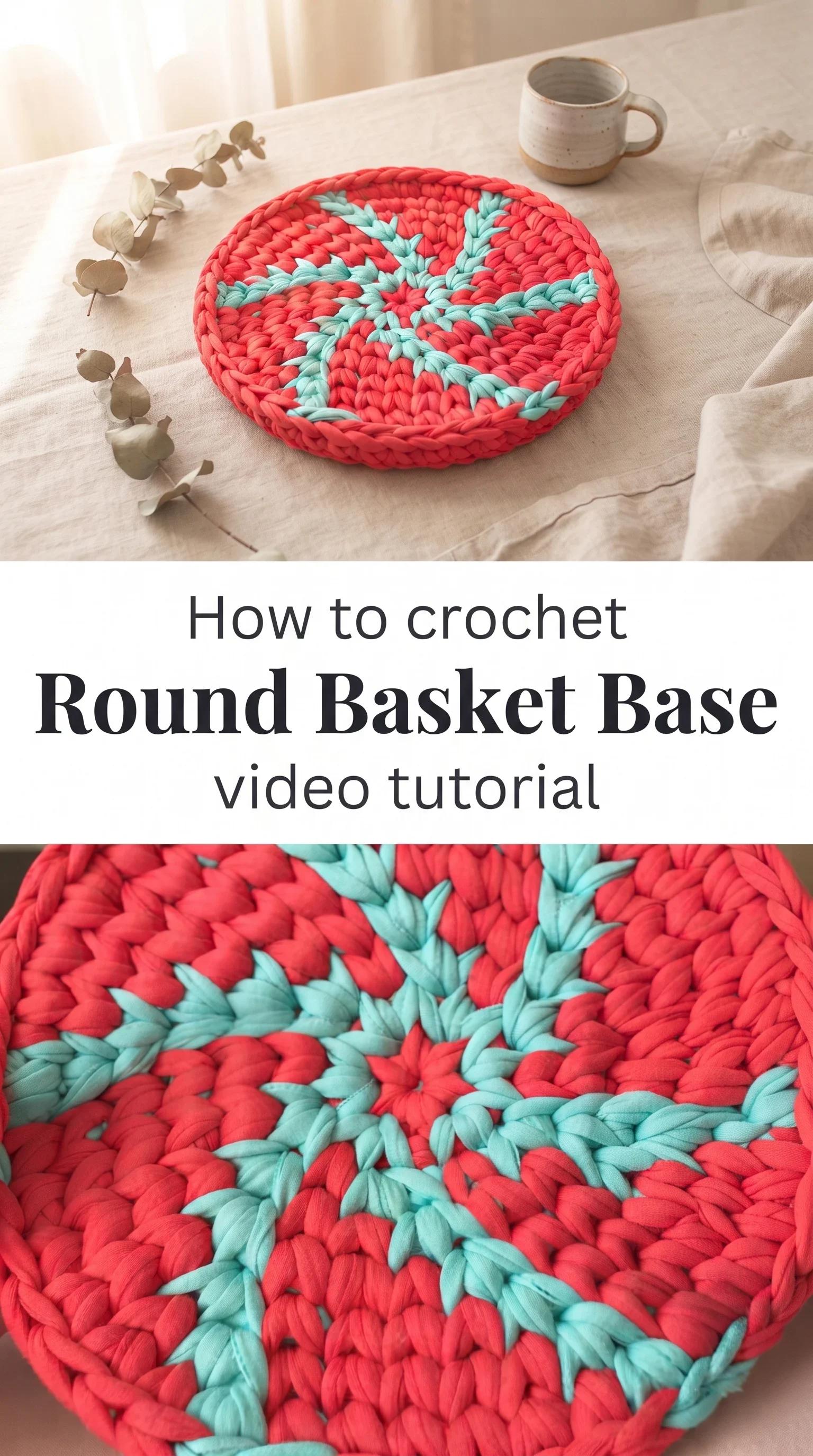 Crochet Round Basket Base: A Bold and Textured Classic
