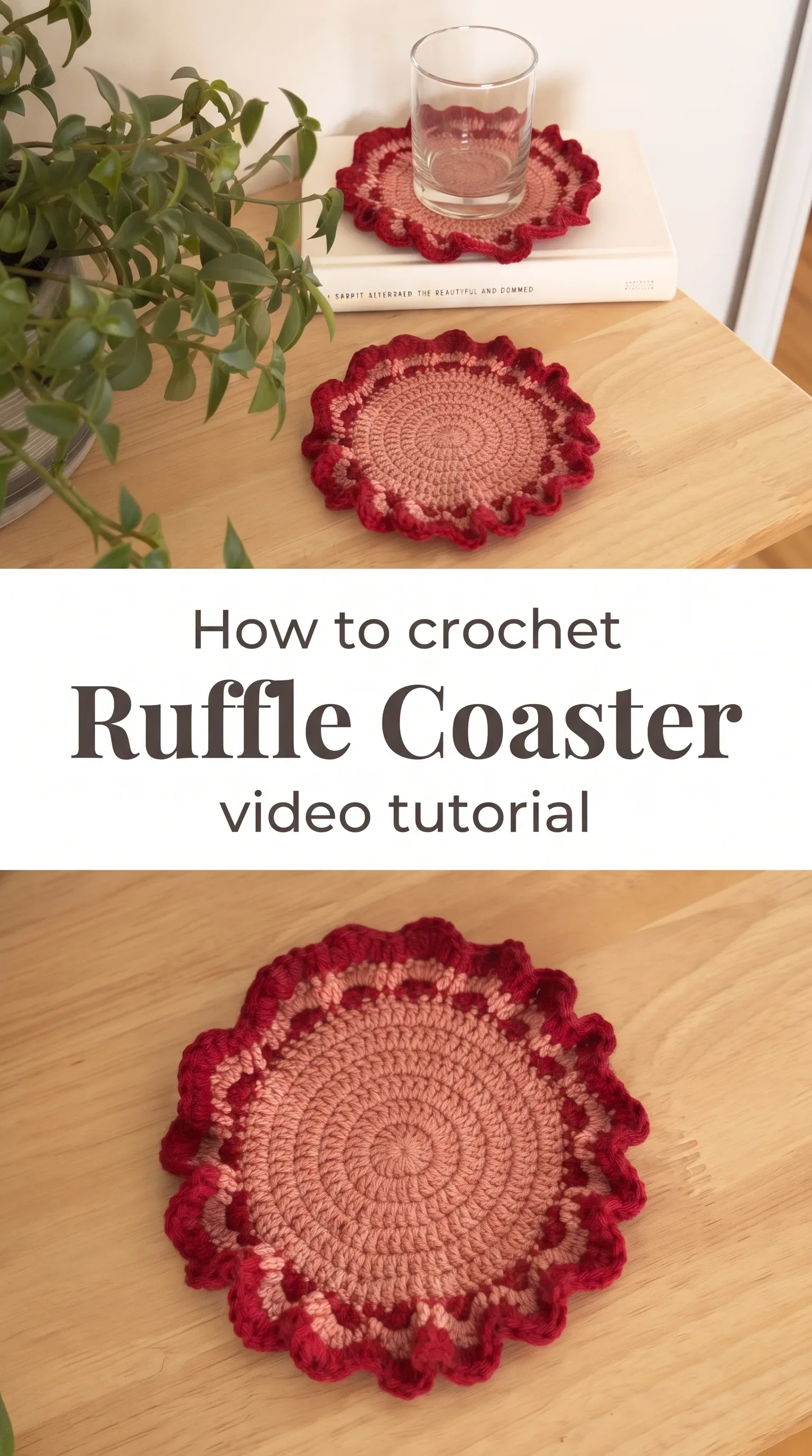 Crochet Ruffle Coaster: A Charming Handmade Accent