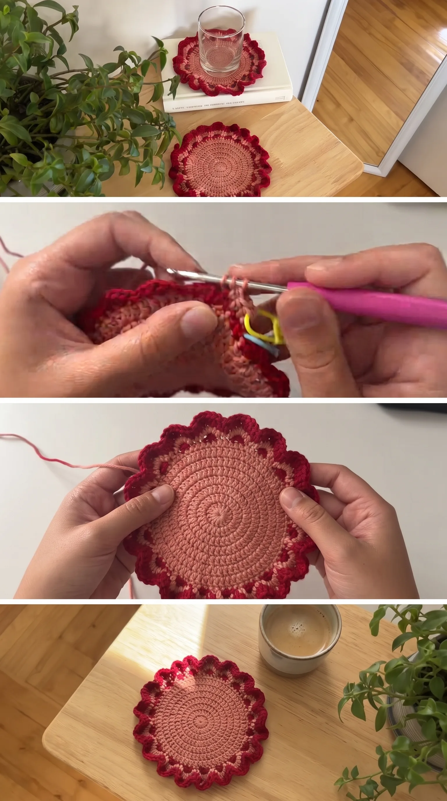 Crochet Ruffle Coaster: A Charming Handmade Accent pattern