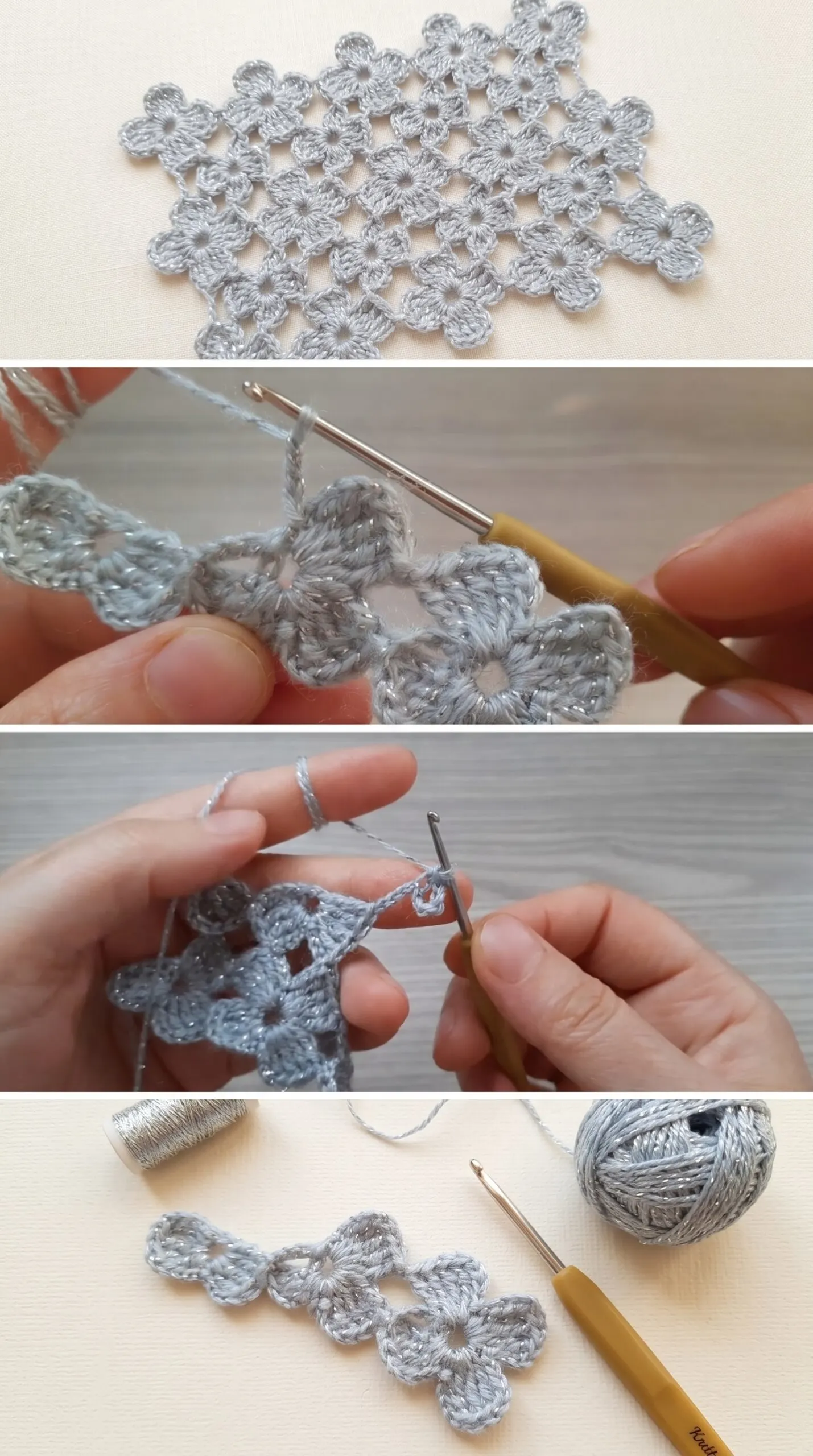 Crochet Silvery Flower: A Delicate and Elegant Accent pattern