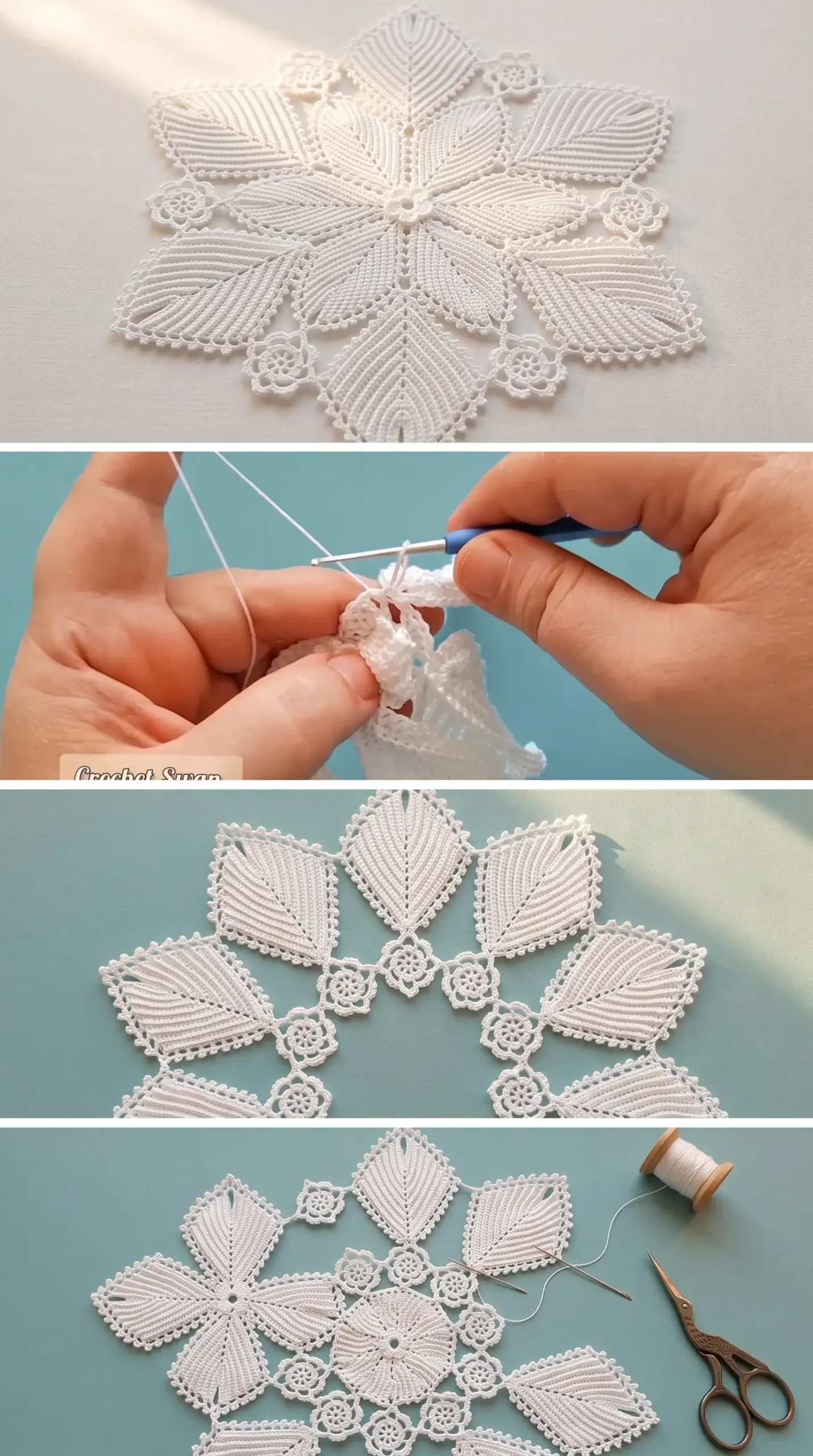 Crochet Snowflake Doily: A Timeless Lace Treasure pattern