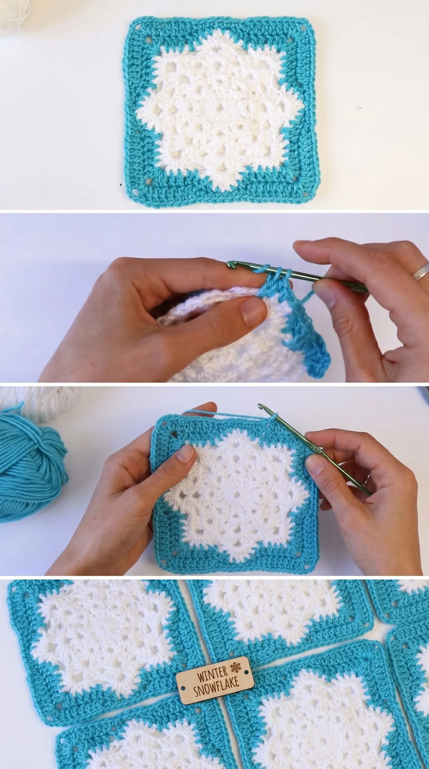 Crochet Snowflake Granny Square: A Delicate Winter Treasure pattern