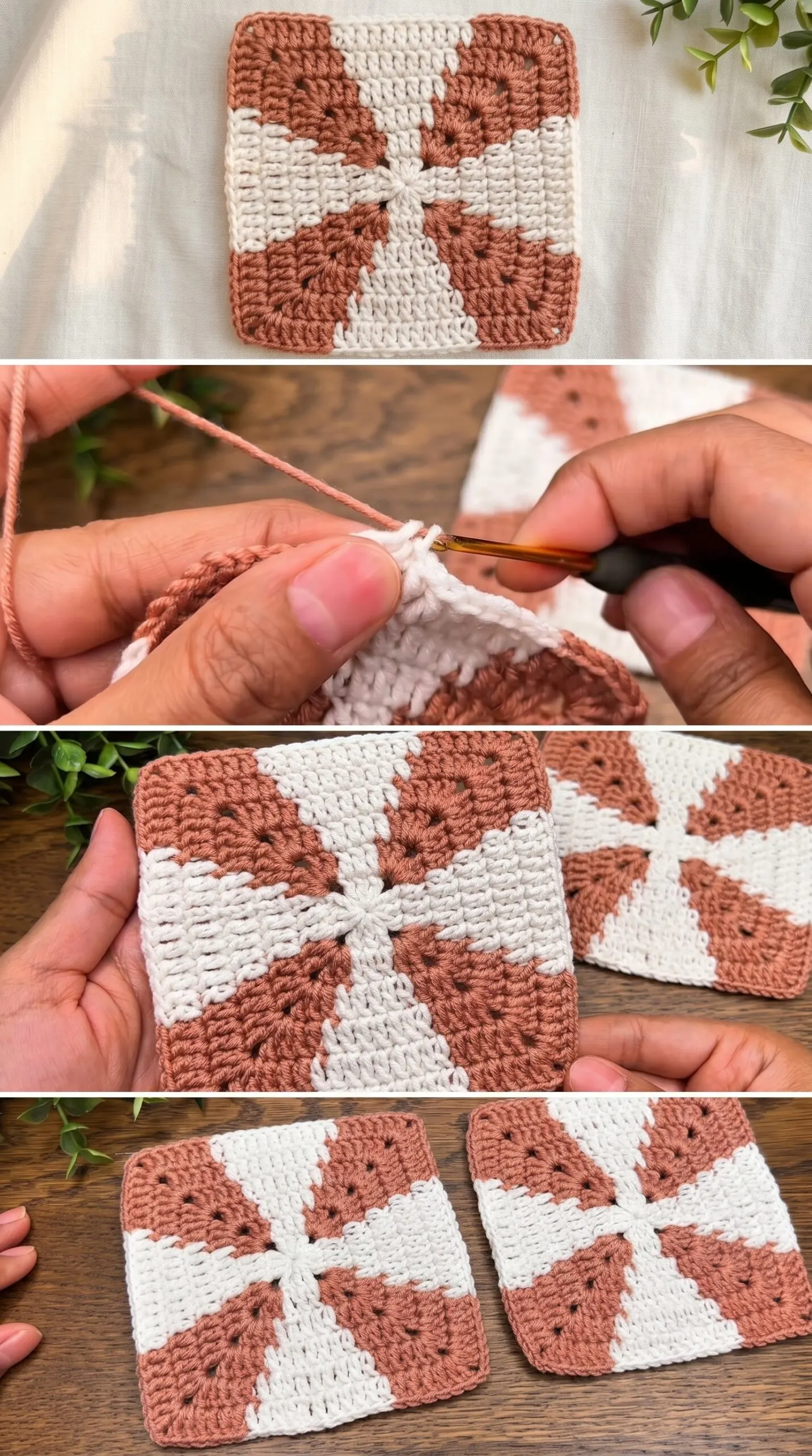 Crochet Square Motifs: A Beautiful Geometric Design pattern