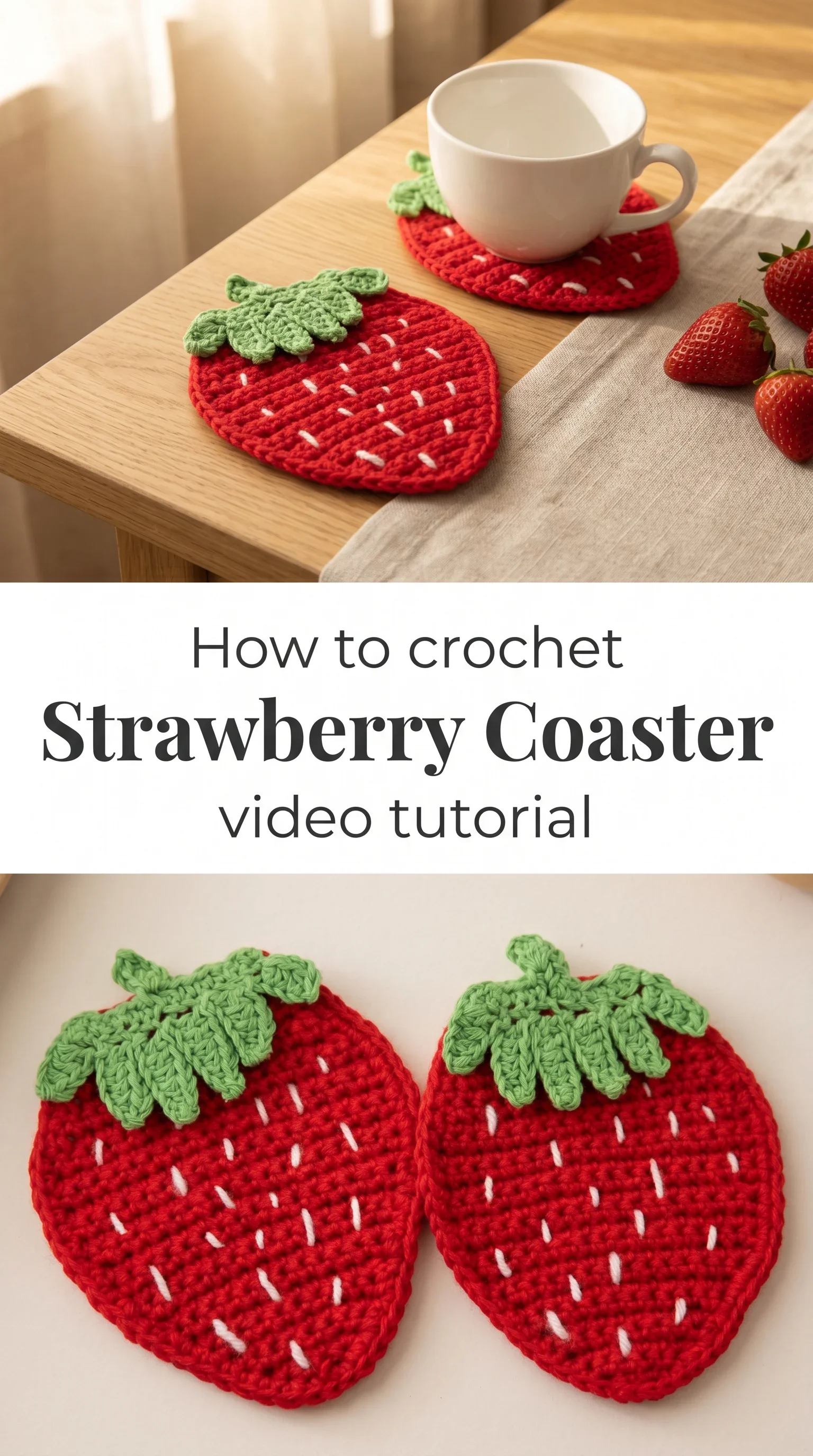 Crochet Strawberry Coaster: A Sweet and Charming accent