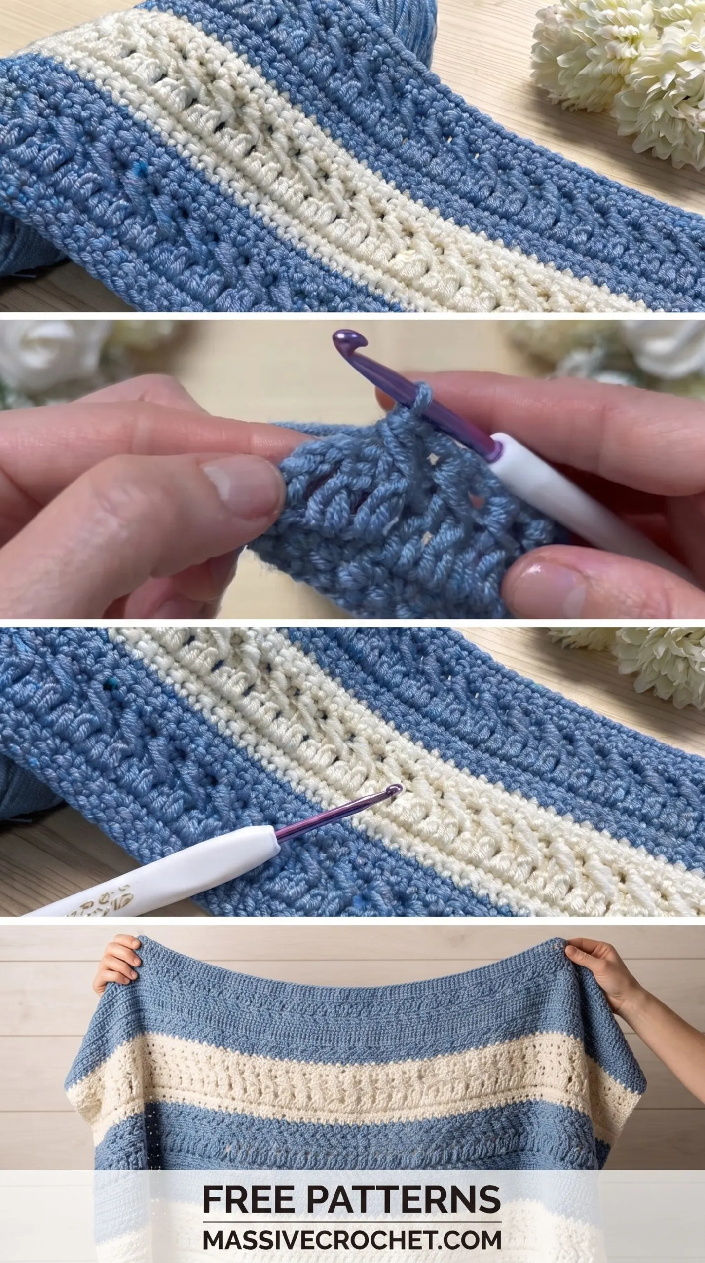Crochet Striped Blanket: A Simple and Charming Classic pattern