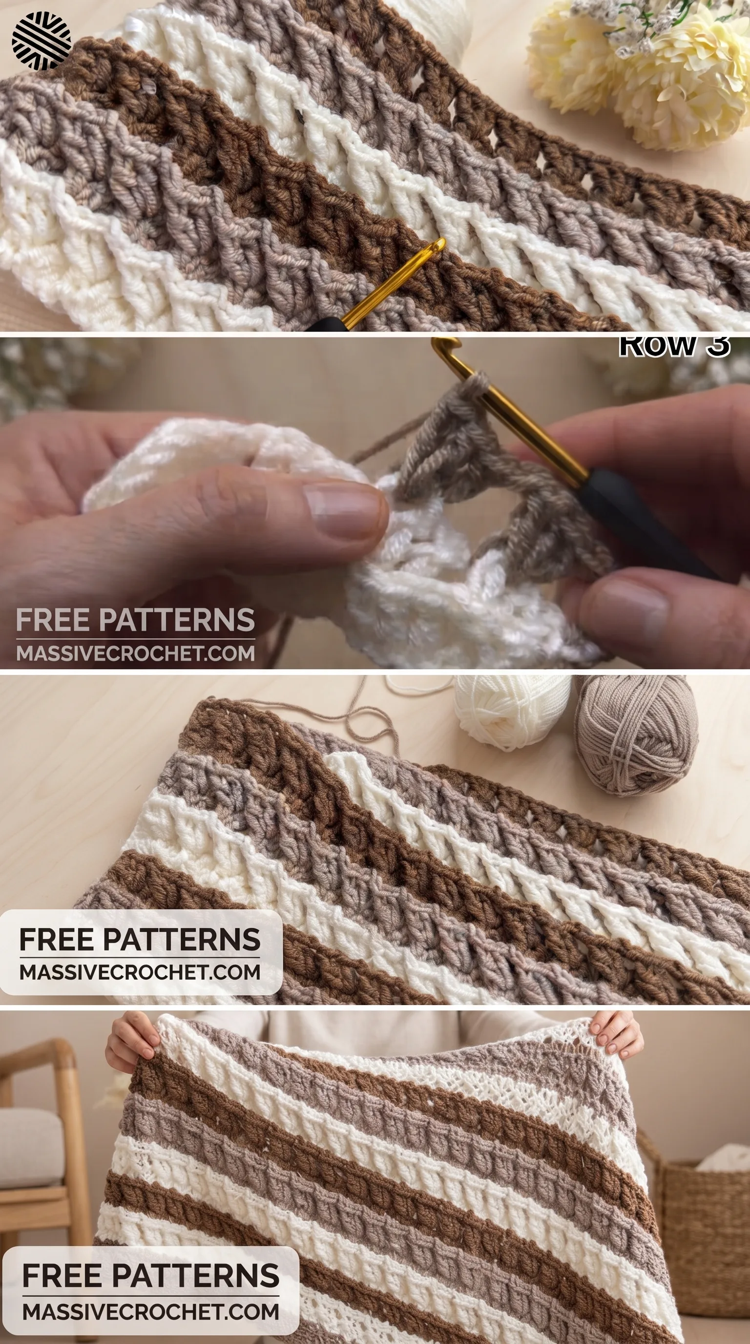 Crochet Striped Blanket: A Timeless Handmade Treasure pattern