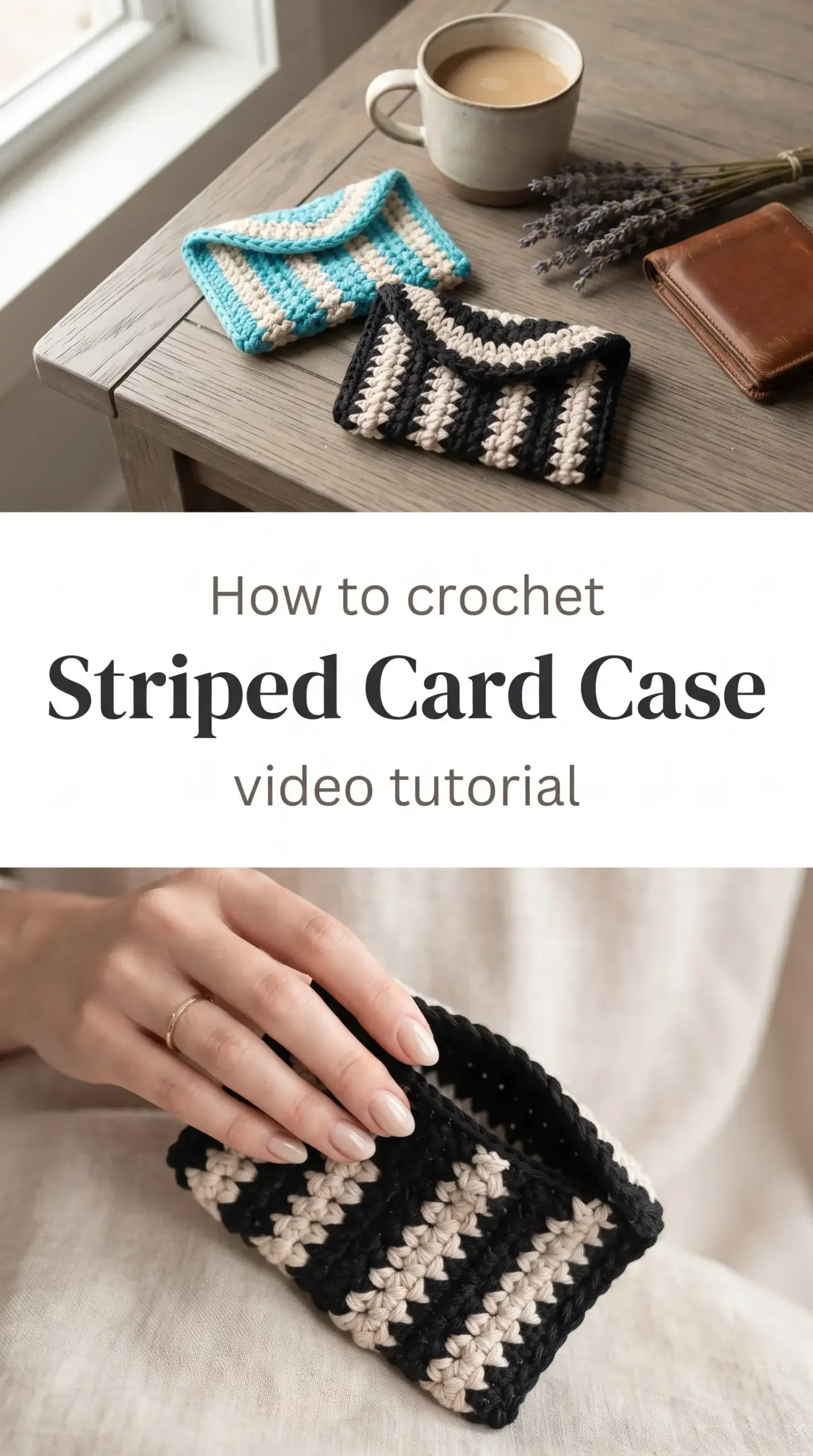 Crochet Striped Card Case: A Chic Everyday Essential