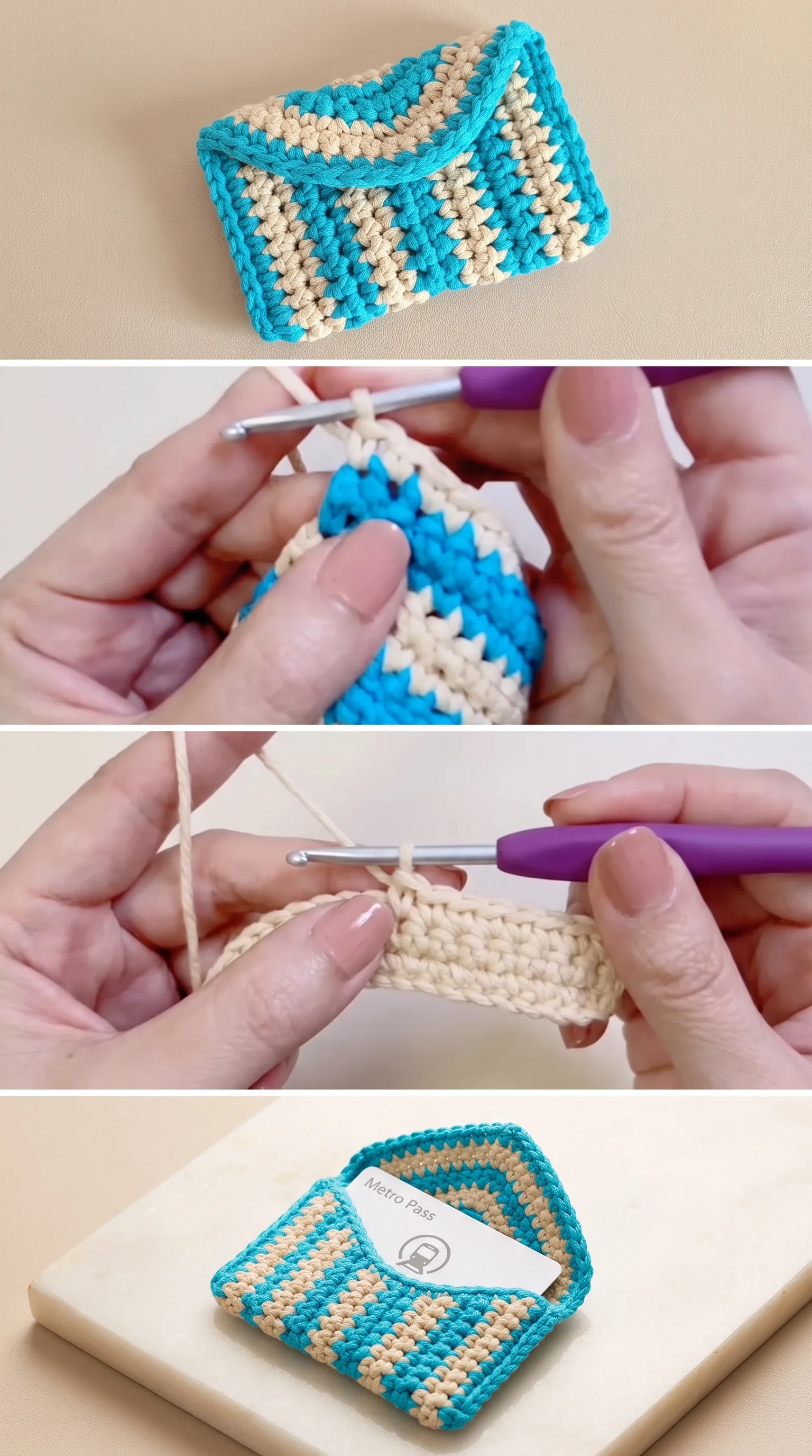 Crochet Striped Card Case: A Chic Everyday Essential pattern