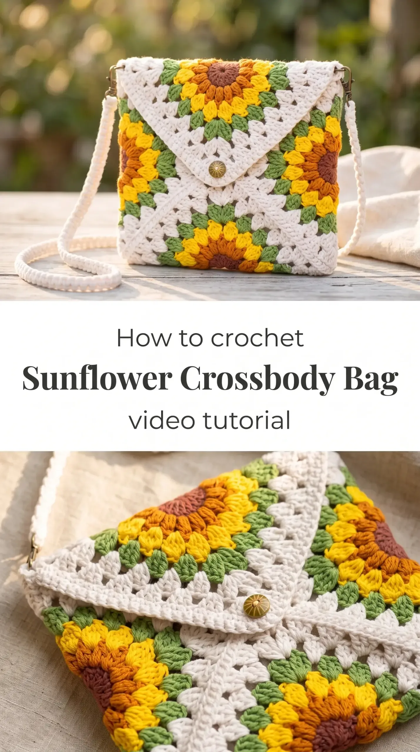 Crochet Sunflower Crossbody Bag: A Bright Boho Essential
