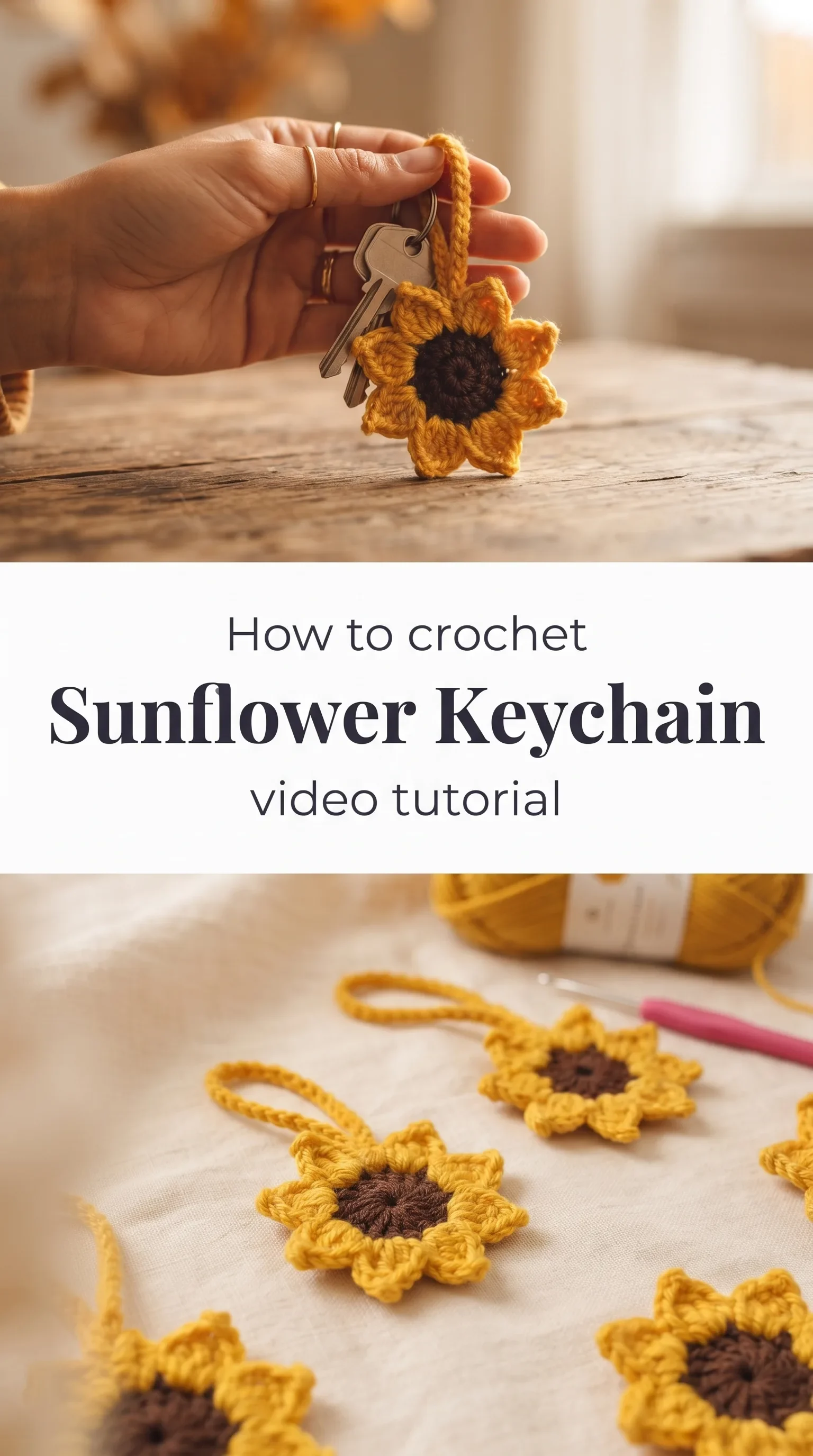 Crochet Sunflower Keychain: A Bright and Cheerful Charm