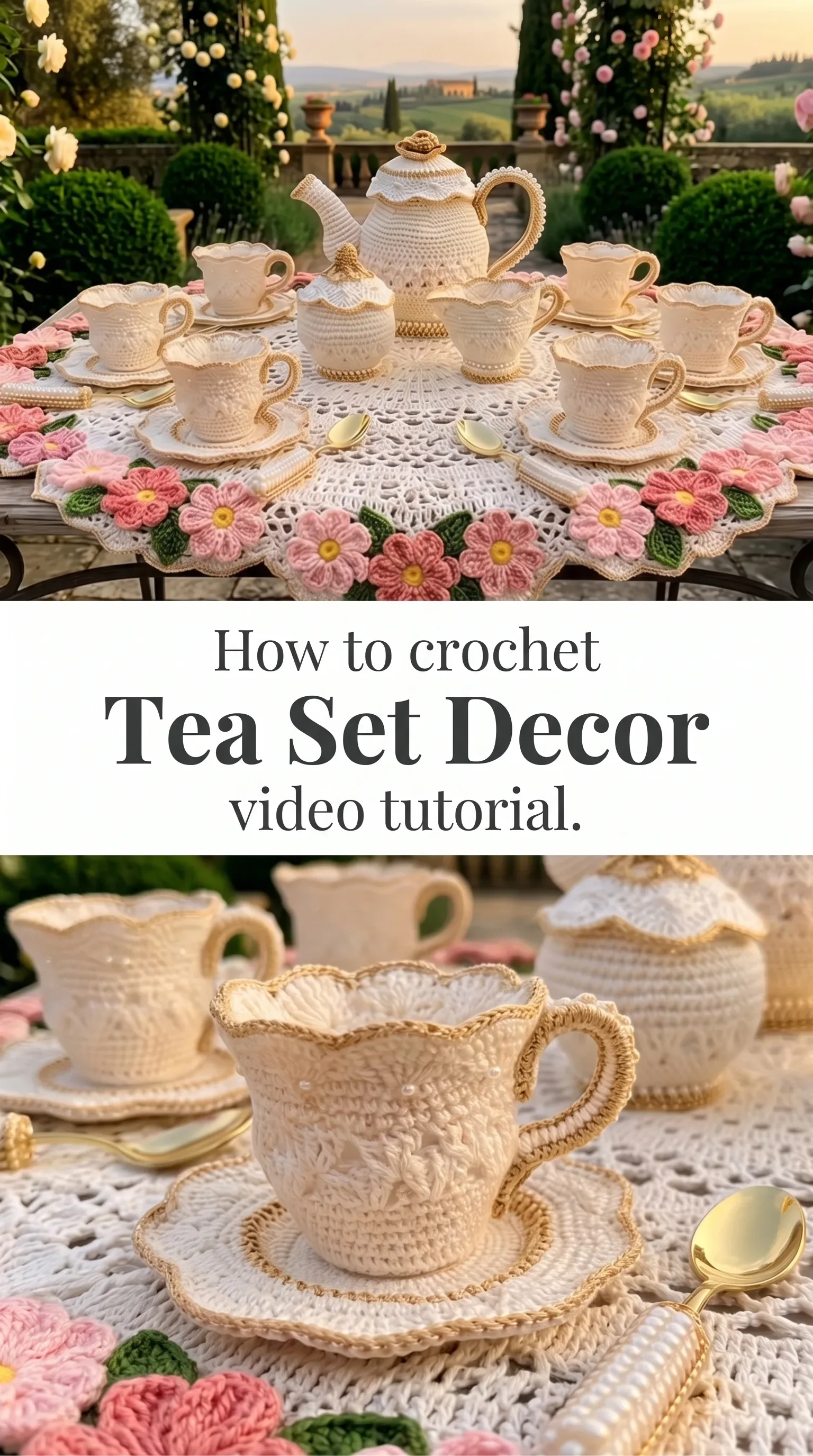 Crochet Tea Set Decor: A Charming Home Accent