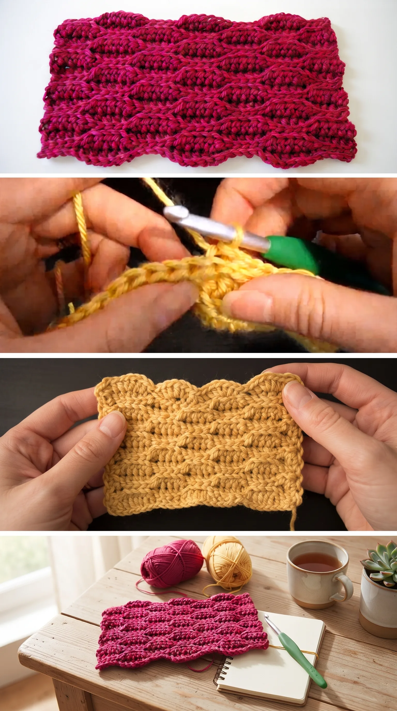 Crochet Textured Wave Stitch: A Bold Timeless Classic pattern