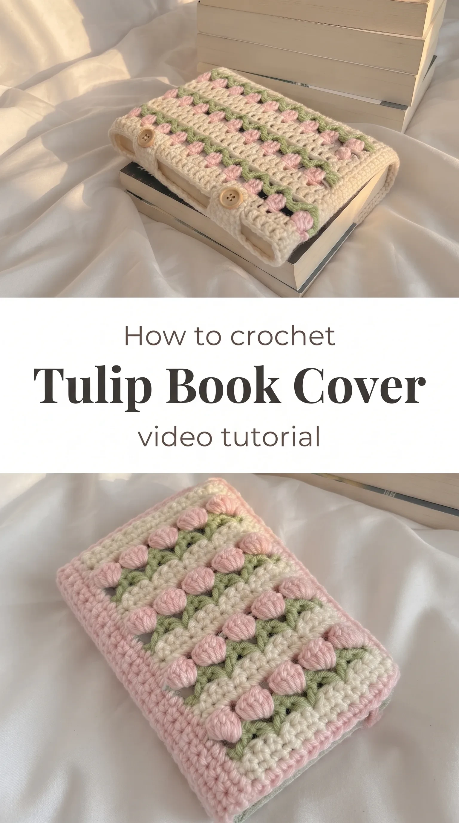 Crochet Tulip Book Cover: A Charming Handmade Trio