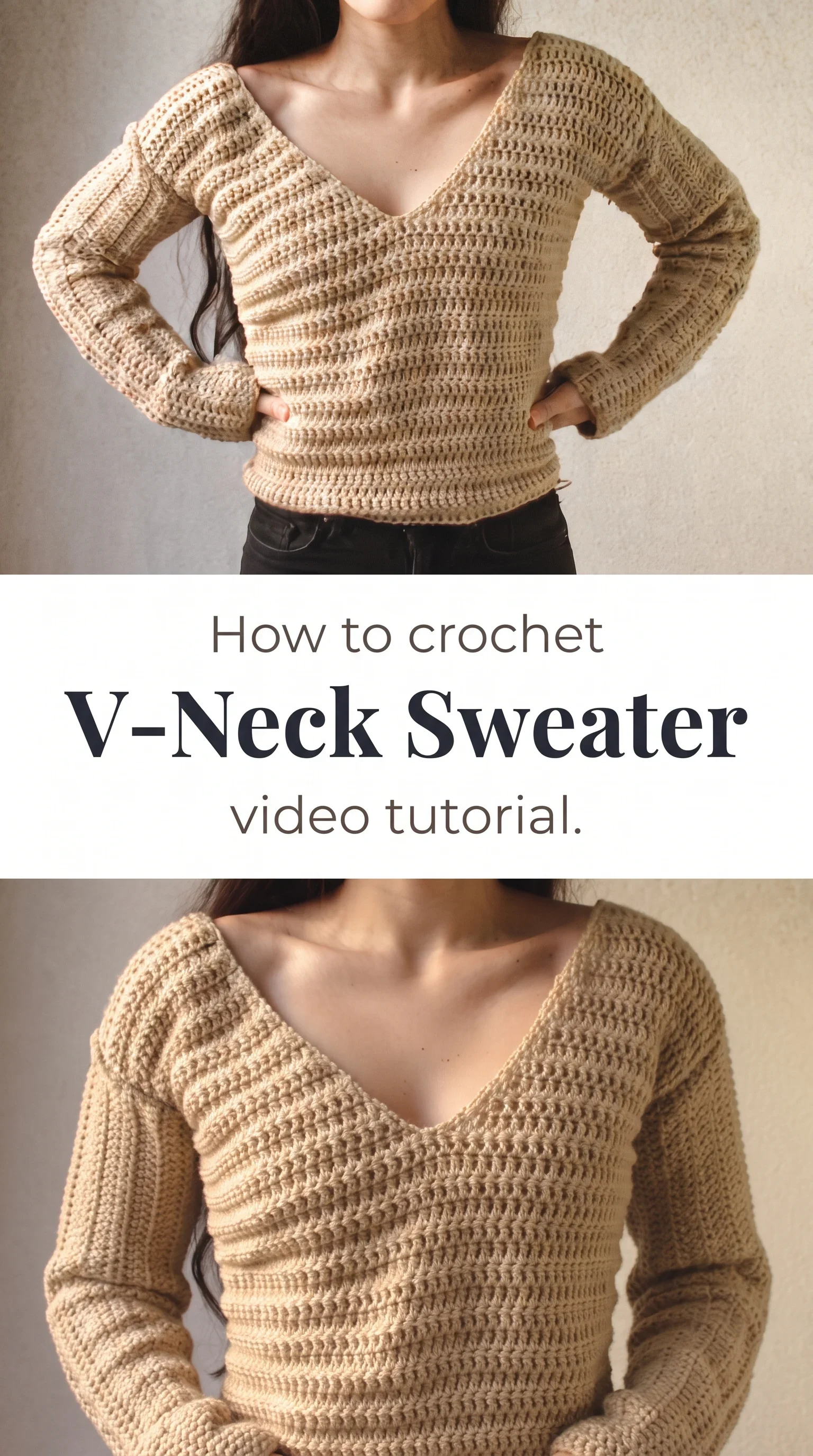 Crochet V-Neck Sweater: A Cozy Handcrafted Essential